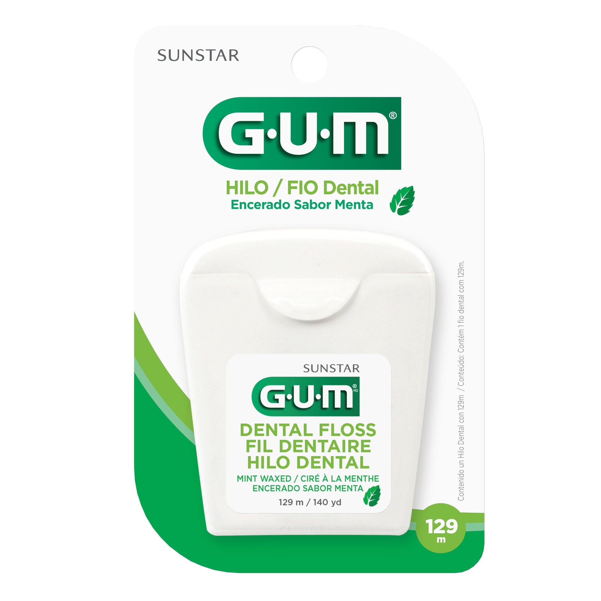 GUM Hilo Dental Encerado 129m (sabor menta)