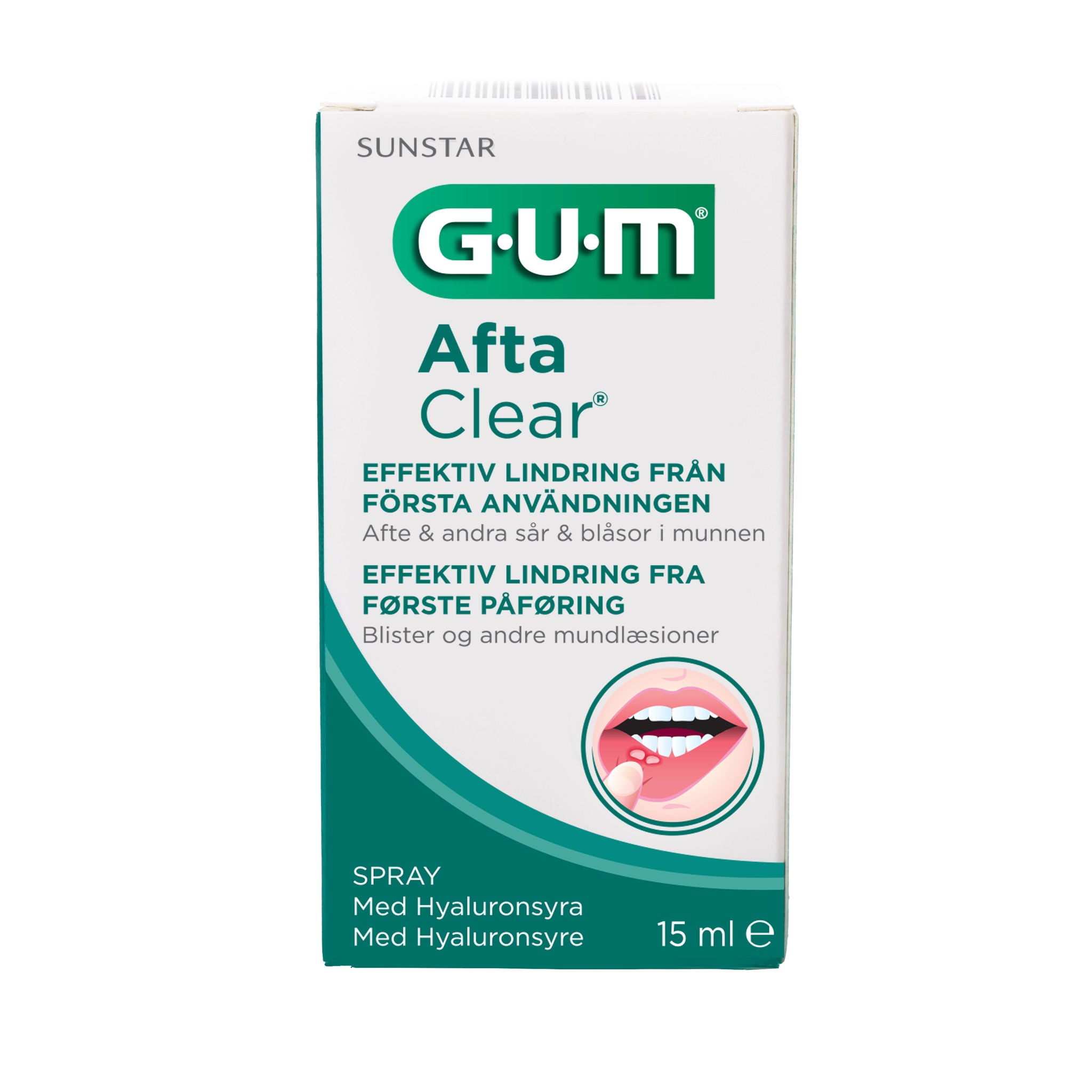 GUM Afta Clear suusuihke 15ml - Nopeaa helpotusta