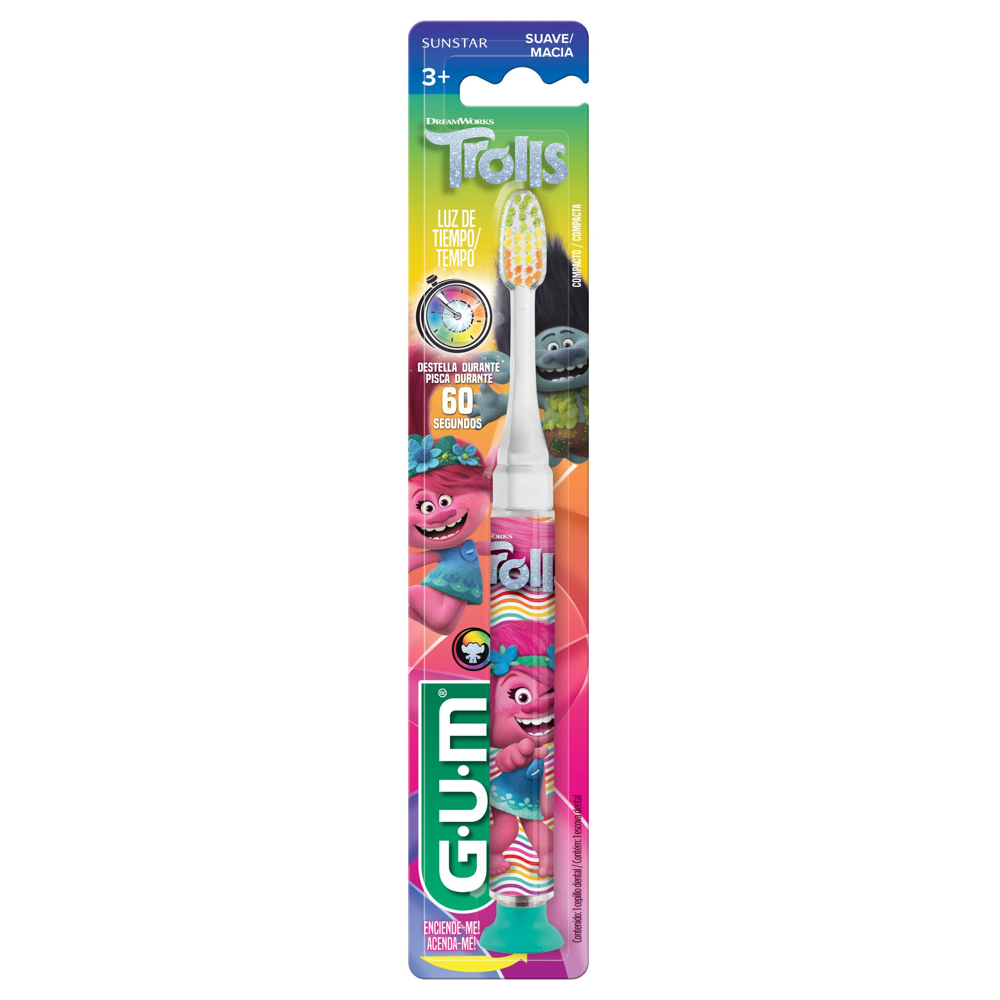 GUM Cepillo de Dientes con Luz Trolls