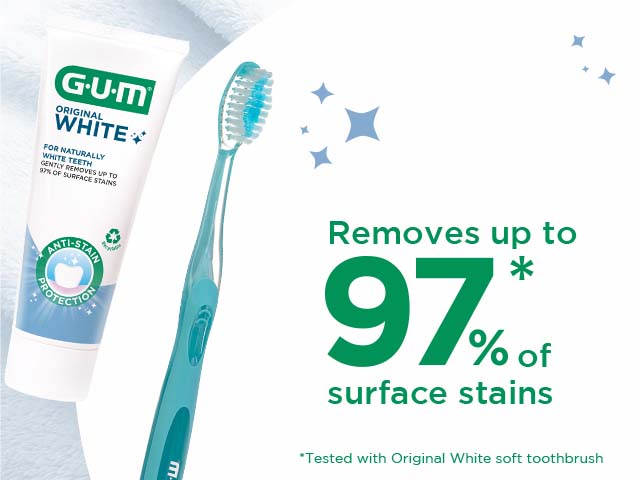 GUM ORIGINAL WHITE Toothpaste and GUM ORIGINAL WHITE toothbrush