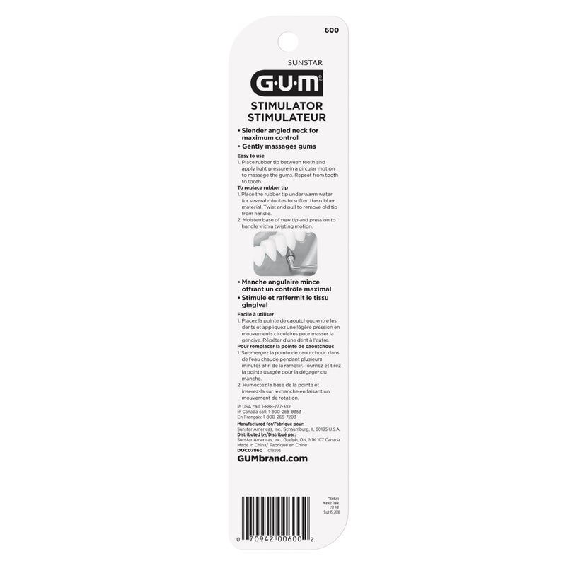 GUM® STIMULATOR Gently massages the gums and stimulates blood flow