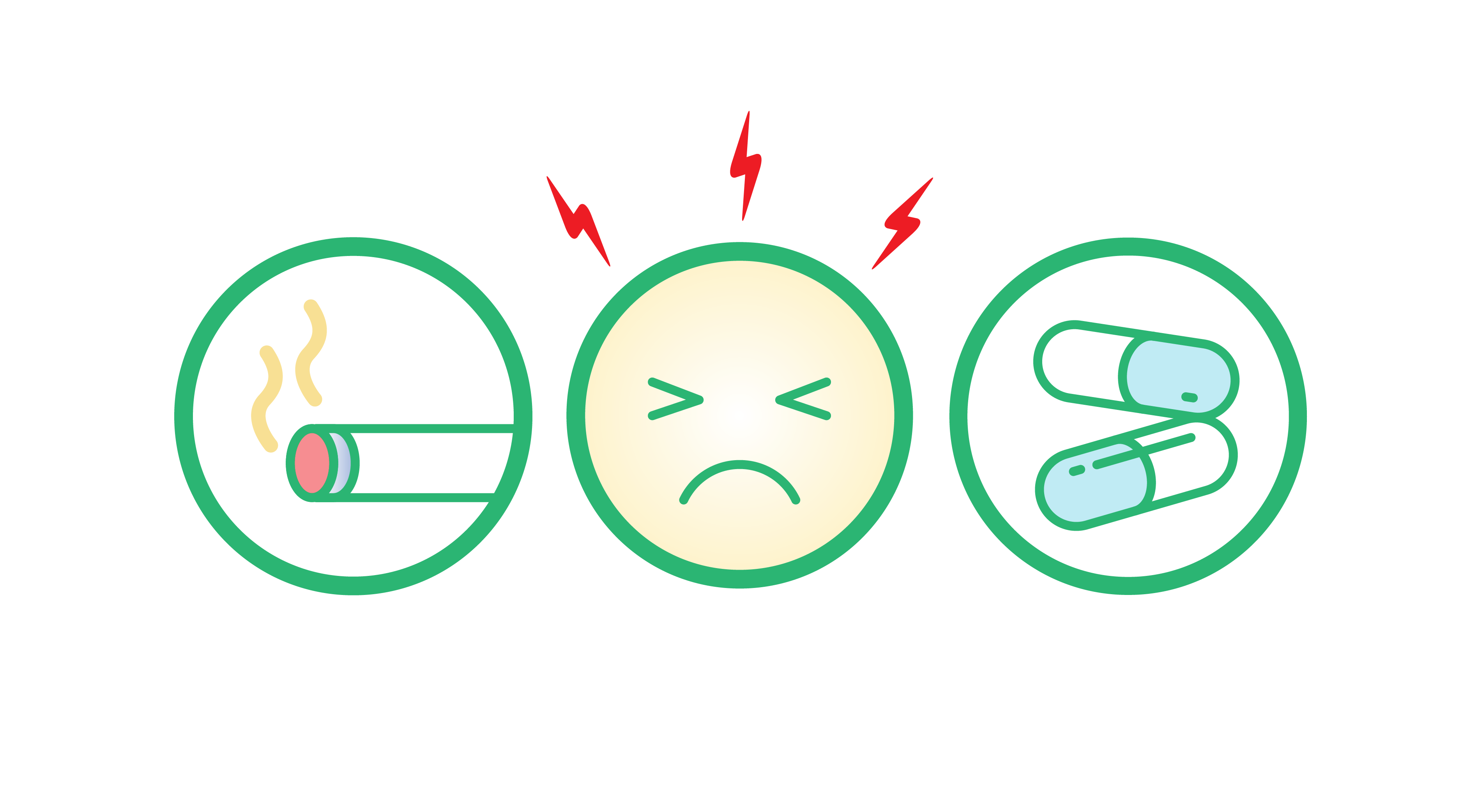 Illustration Entzündungen durch Rauchen oder Medikamente 