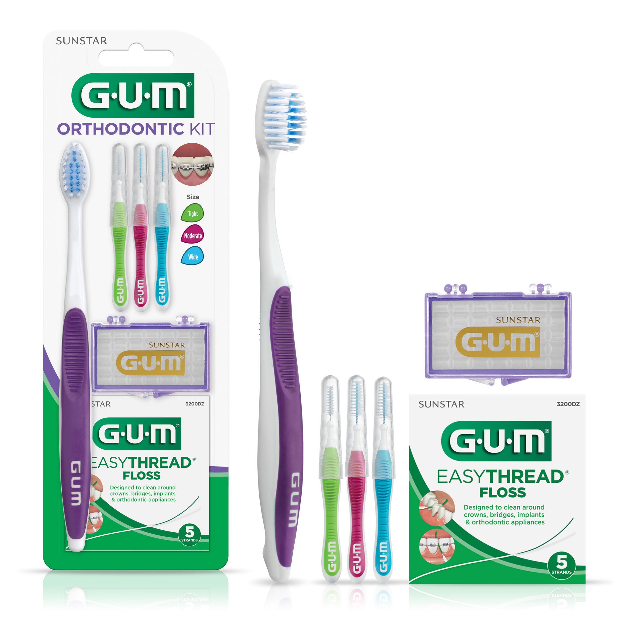 GUM Orthodontic Kit: Complete Braces Care Kit GUM Orthodontic Kit: Complete Braces Care Kit