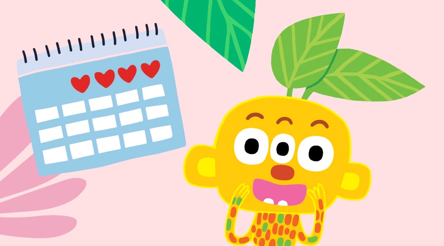 Der gelbe GUM Jungle Buddy erinnert sich an die orale Routine und die guten Putzgewohnheiten