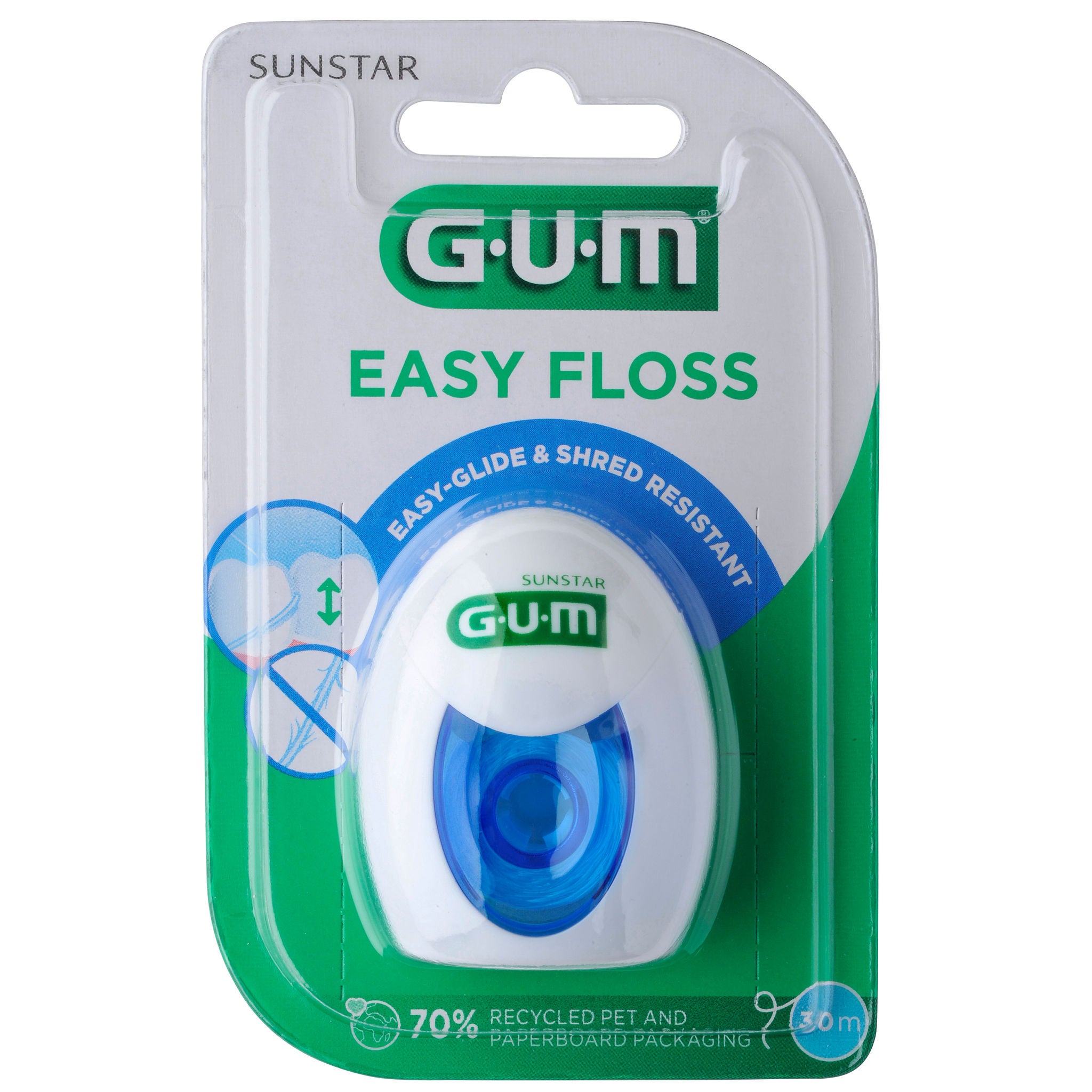 חוט דנטלי GUM Easy Floss באריזת בליסטר 30 מטר