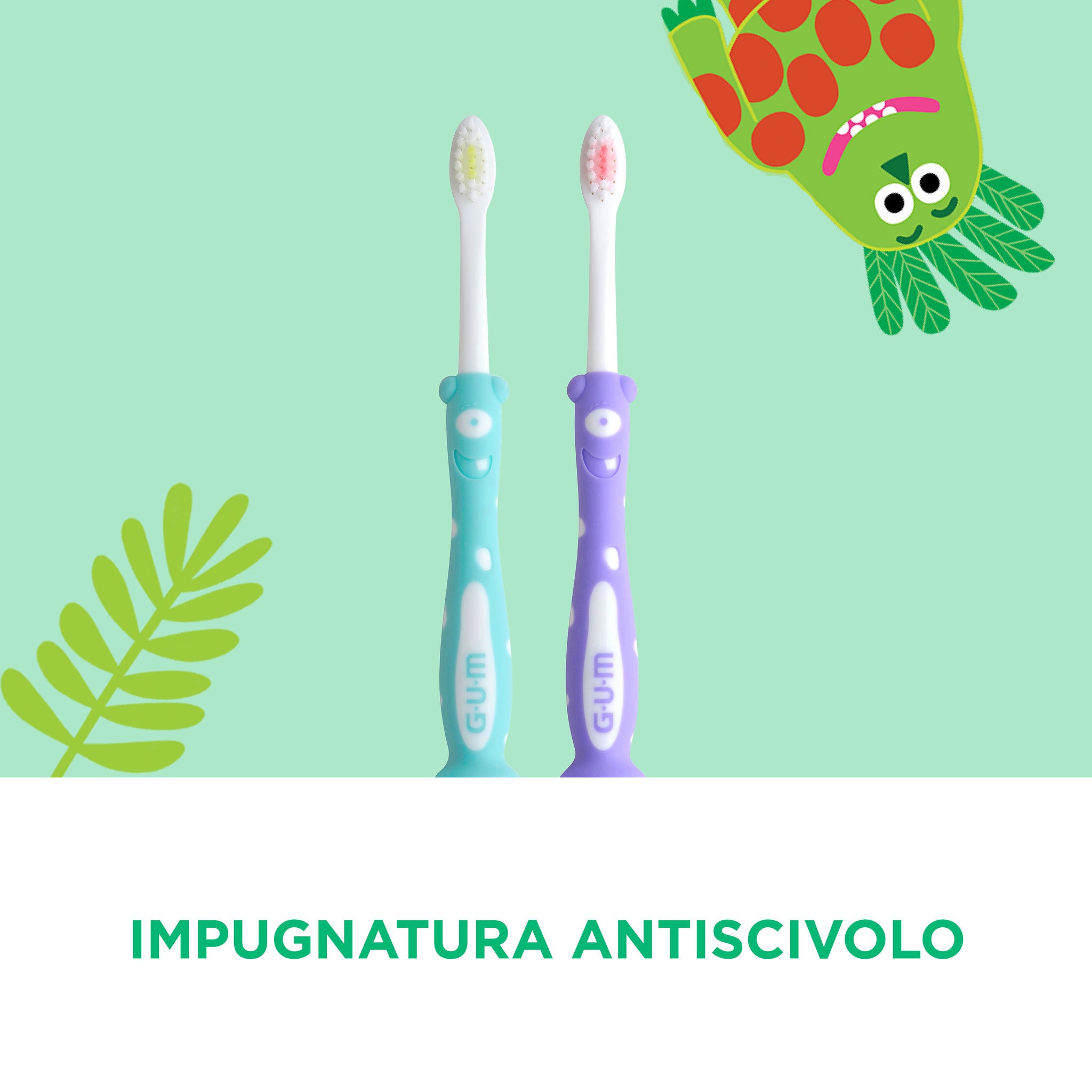 2 GUM BABY Spazzolini da denti e un compagno della giungla