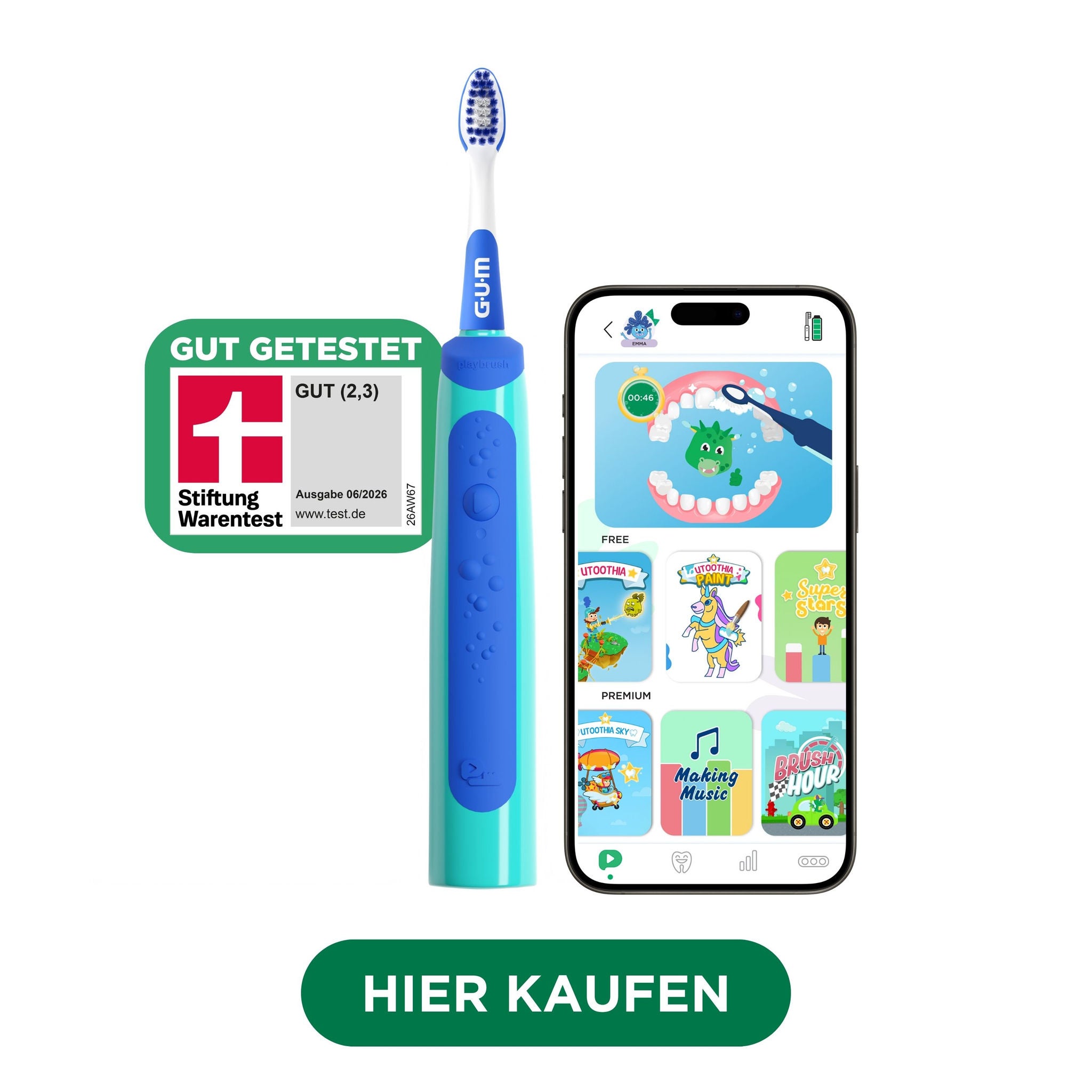 FR_IT_DE_Product catalogue hub images_with-badge_120625 - GUMPLAYBRUSH-junior6-blue-subscription-games-DE-Stiftung-Warentest