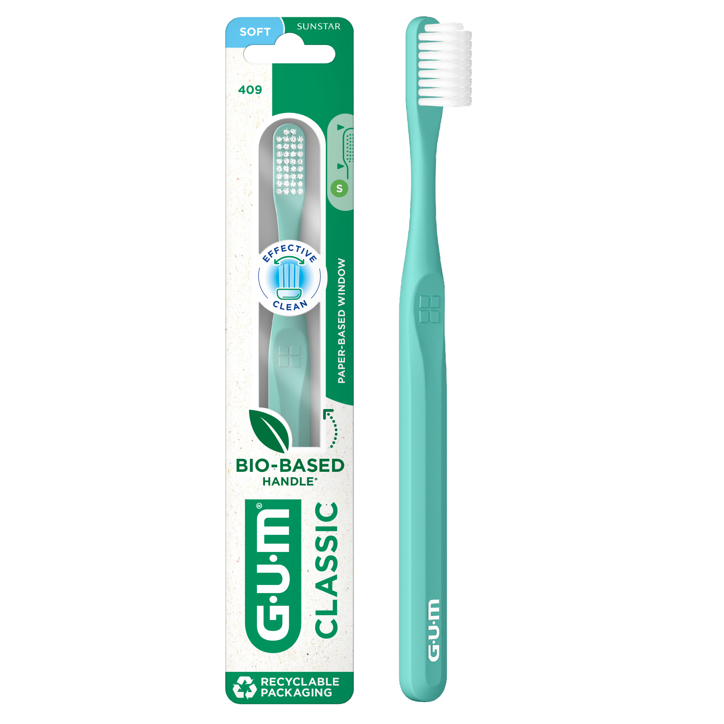PDP carousel imagery (hero PDP) - 409BTM2-GUM-CLASSIC-TOOTHBRUSH-COMPACT-SOFT-GREEN-hero-DTC