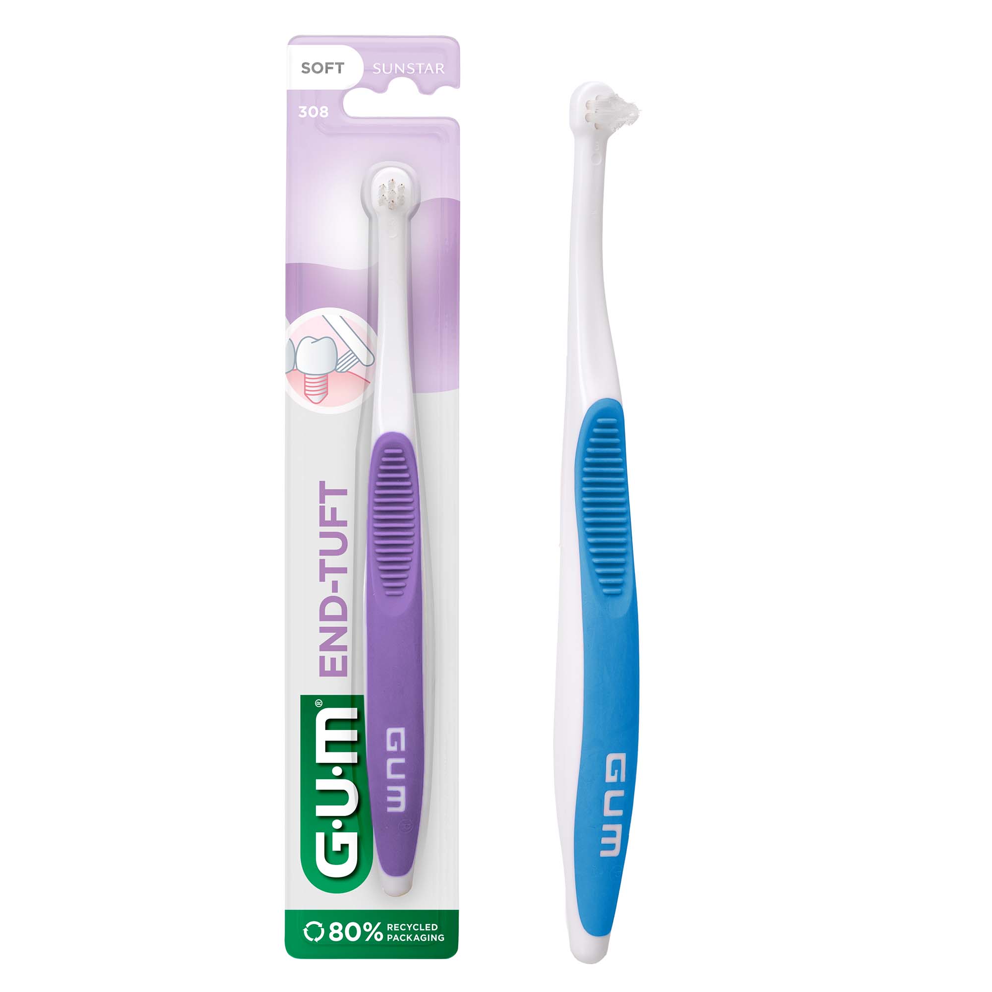 Cepillo de dientes GUM End-Tuft para una limpieza precisa