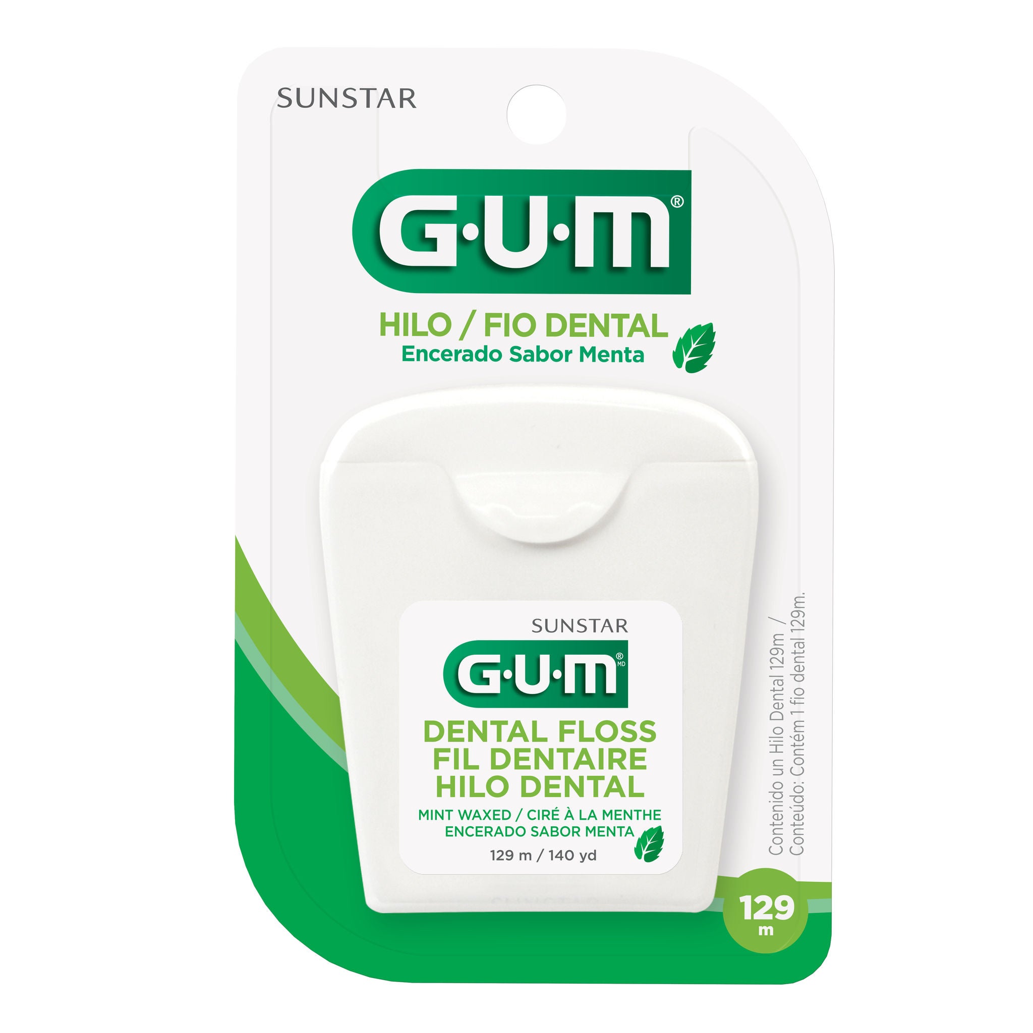 GUM Hilo Dental Encerado 129m (sabor menta)