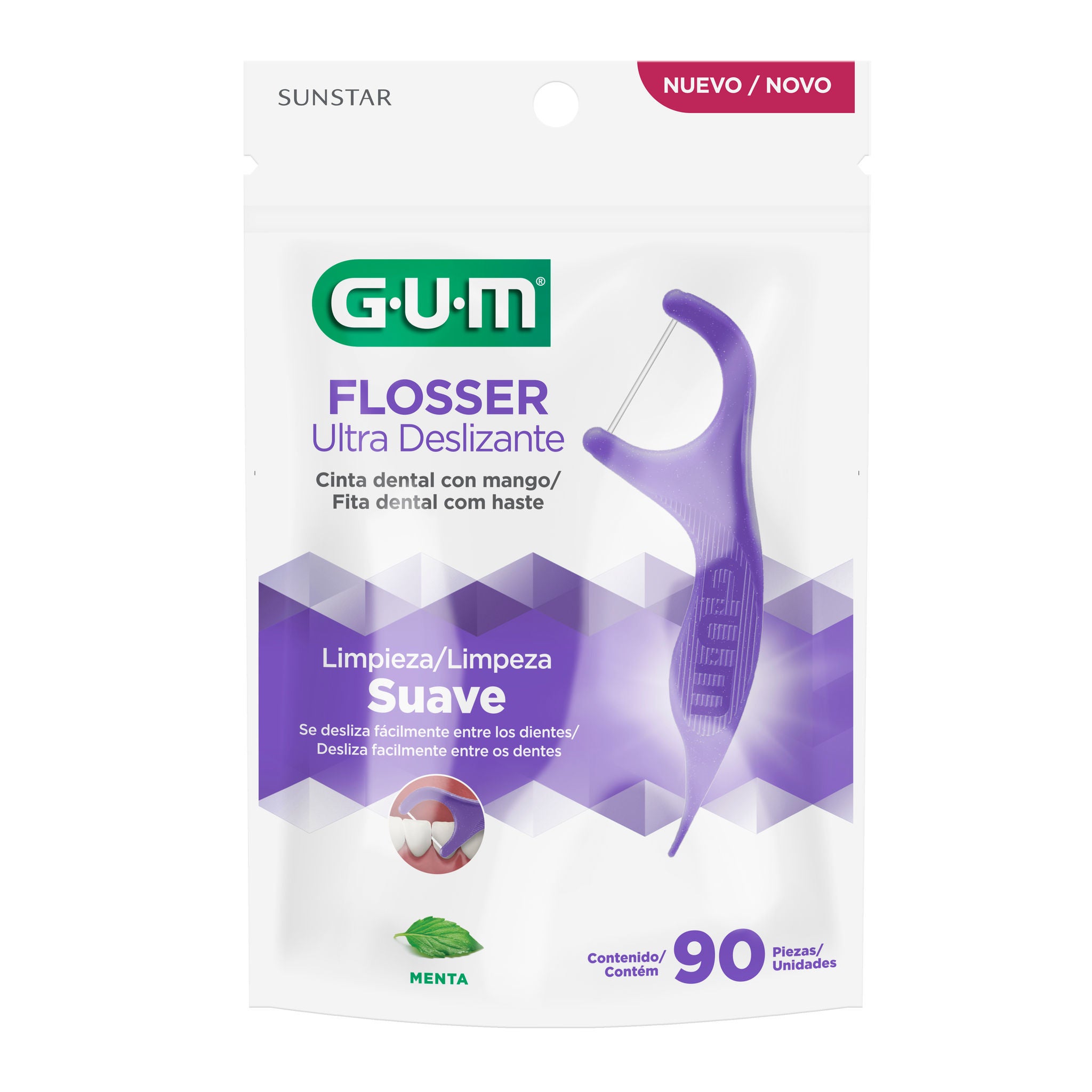 GUM FLOSSER ULTRA DESLIZANTE - Hilo Dental con Mango - 90u.