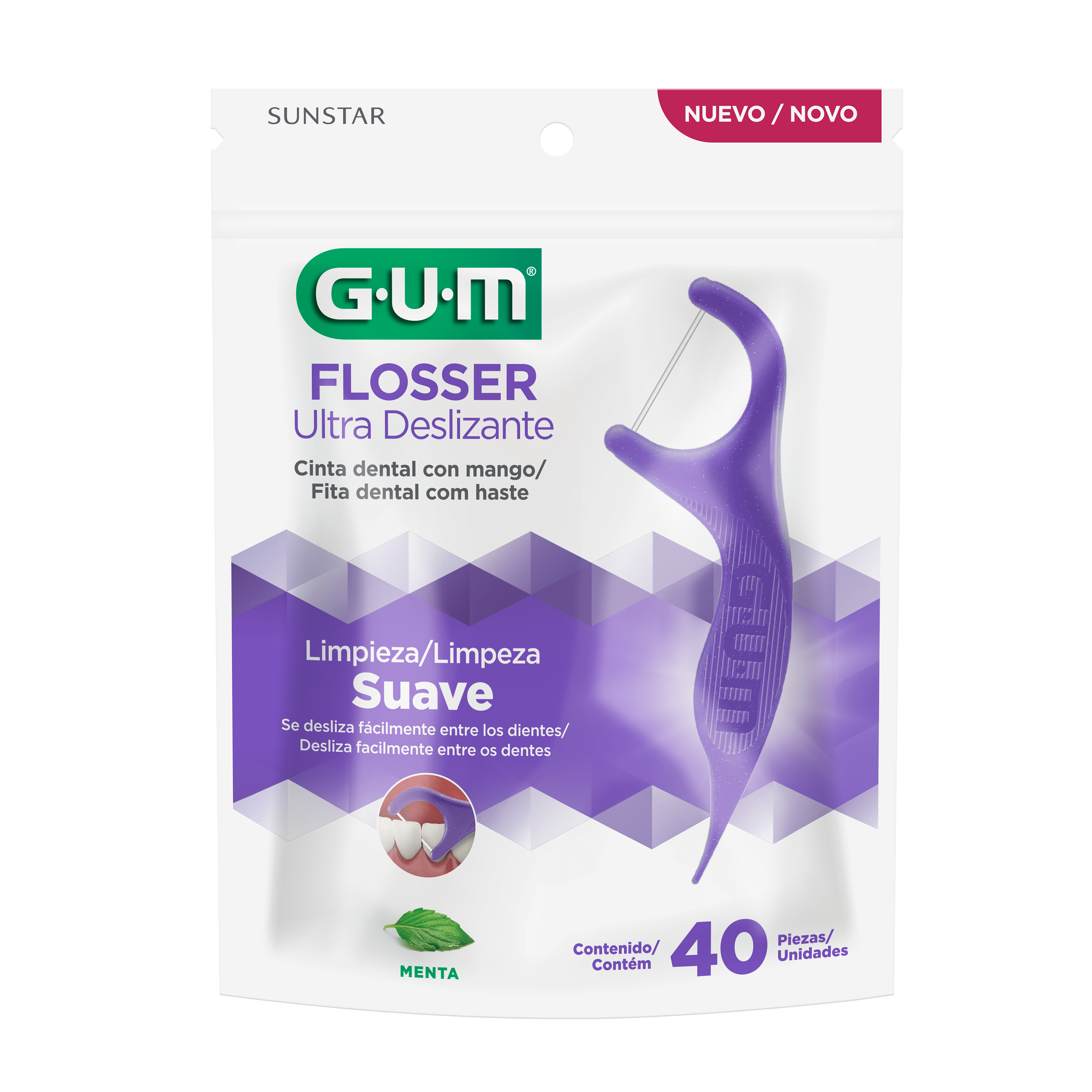 Fita Dental Com Cabo Flossers ULTRA DESLIZANTE GUM