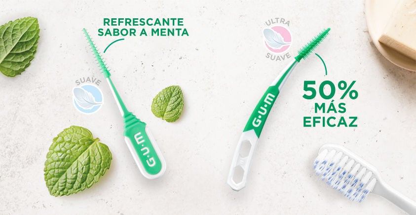 Interdentales GUM, entre los que se encuentran SOFT-PICKS MINTY con hojas de menta y el nuevo SOFT-PICKS PRO con filamentos ultrasuaves 
