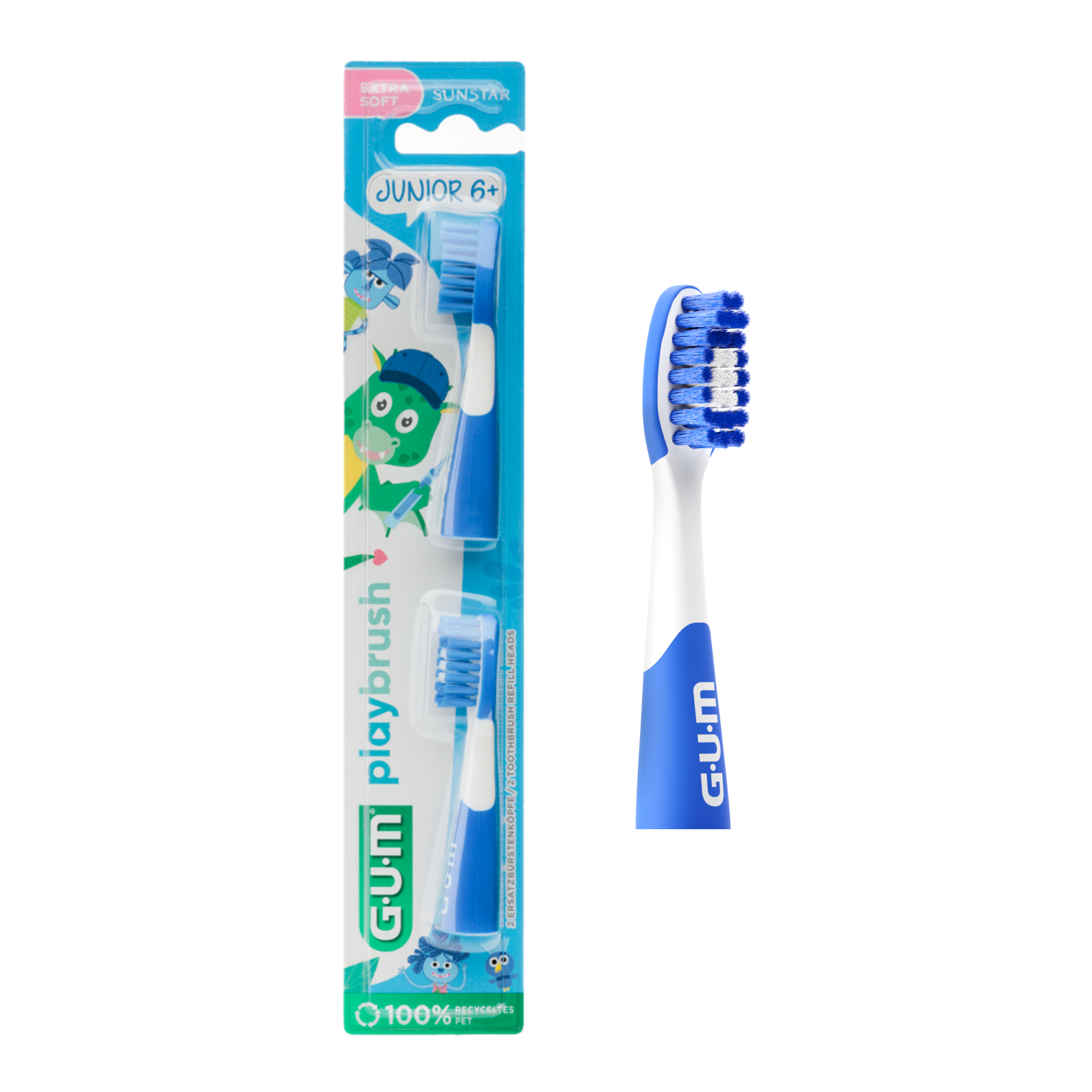 PDP carousel imagery (hero PDP) - GUMPLAYBRUSH-single-brushheads-packaging-junior6-blue-allmarkets