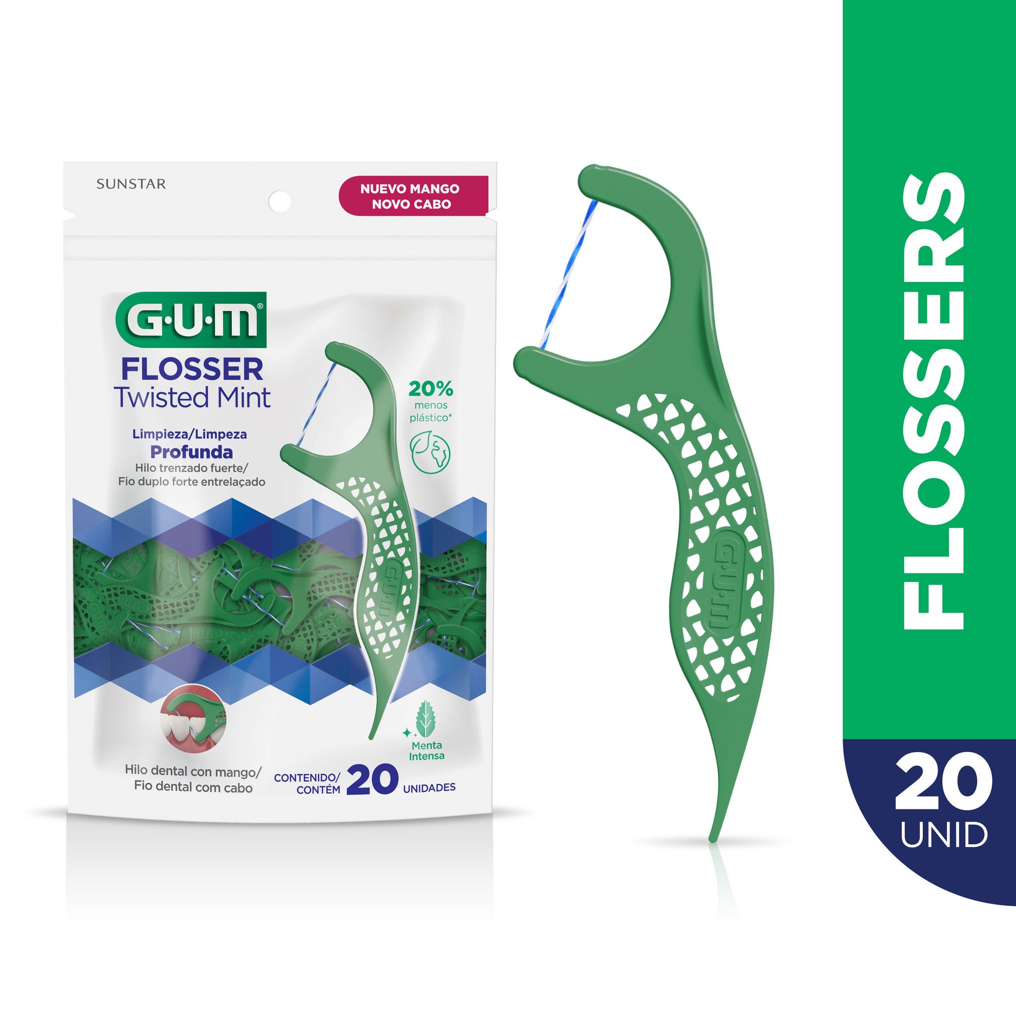 GUM Flossers TWISTED MINT