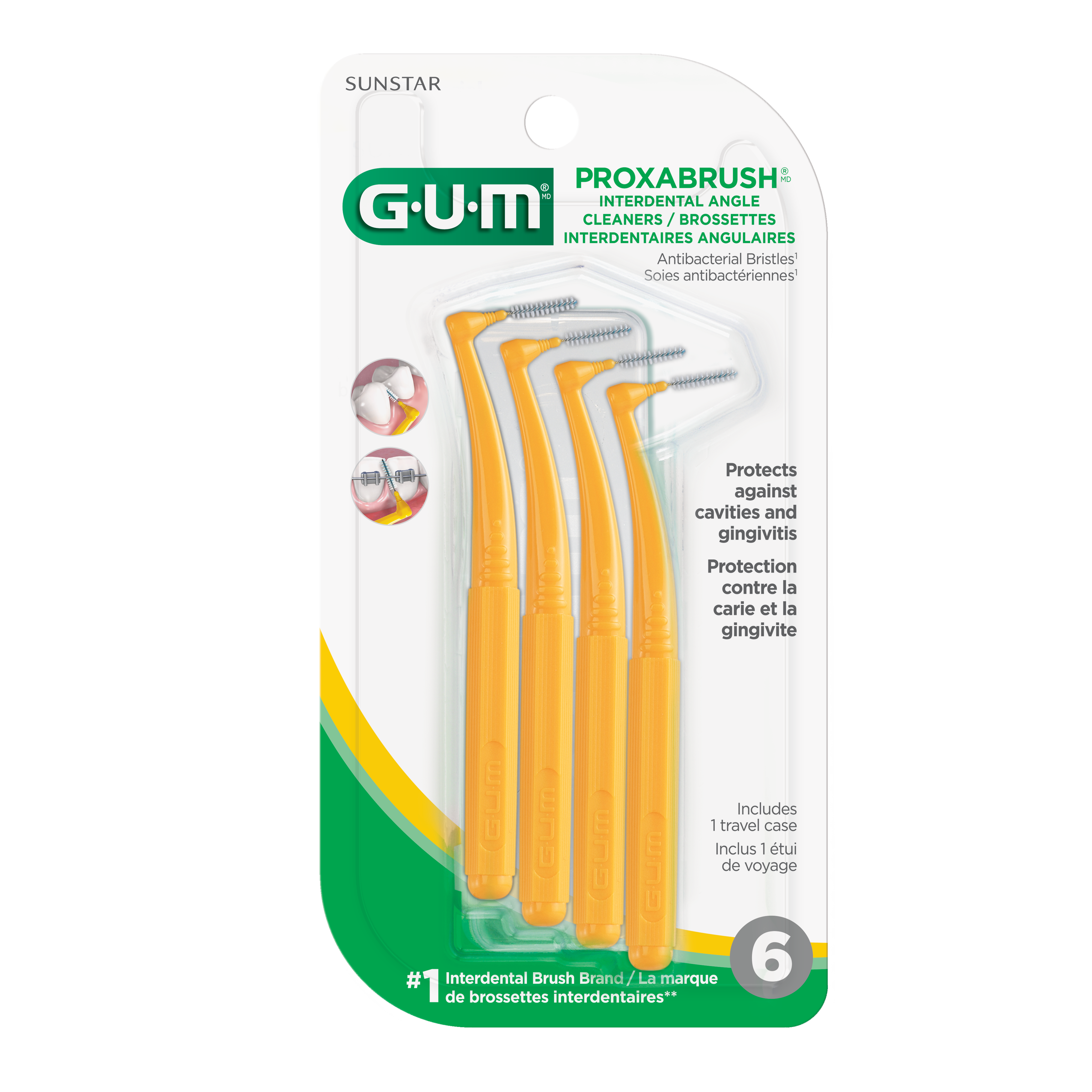 GUM PROXABRUSH Angle Cleaner, Tight Cylindrical