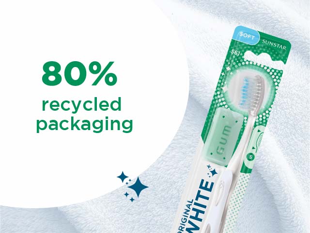 GUM Original White tootbrush packaging recycled