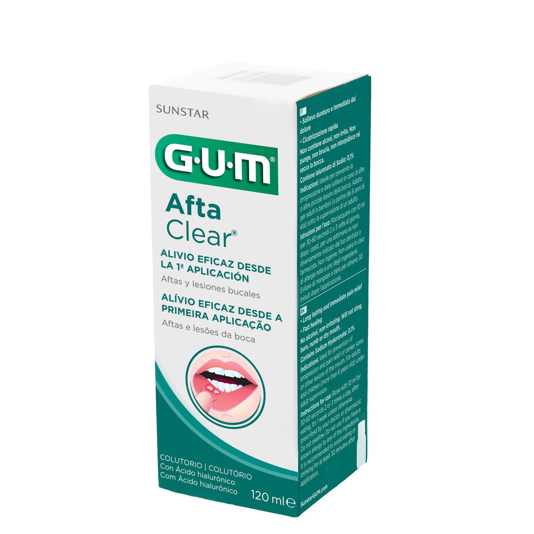 GUM AftaClear Mouthrinse for Oral Lesions Relief 120ml GUM AftaClear Mouthrinse for Oral Lesions Relief 120ml