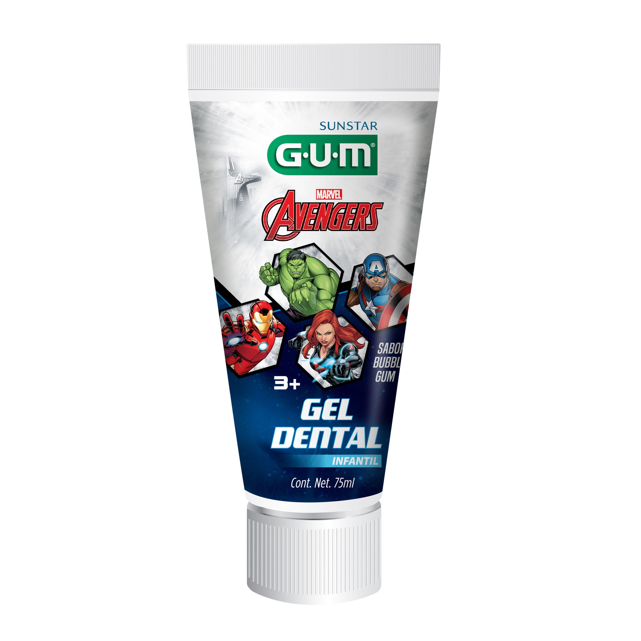 GUM Avengers Gel Dental Infantil - Sabor Chicle +3 anos, 100g.