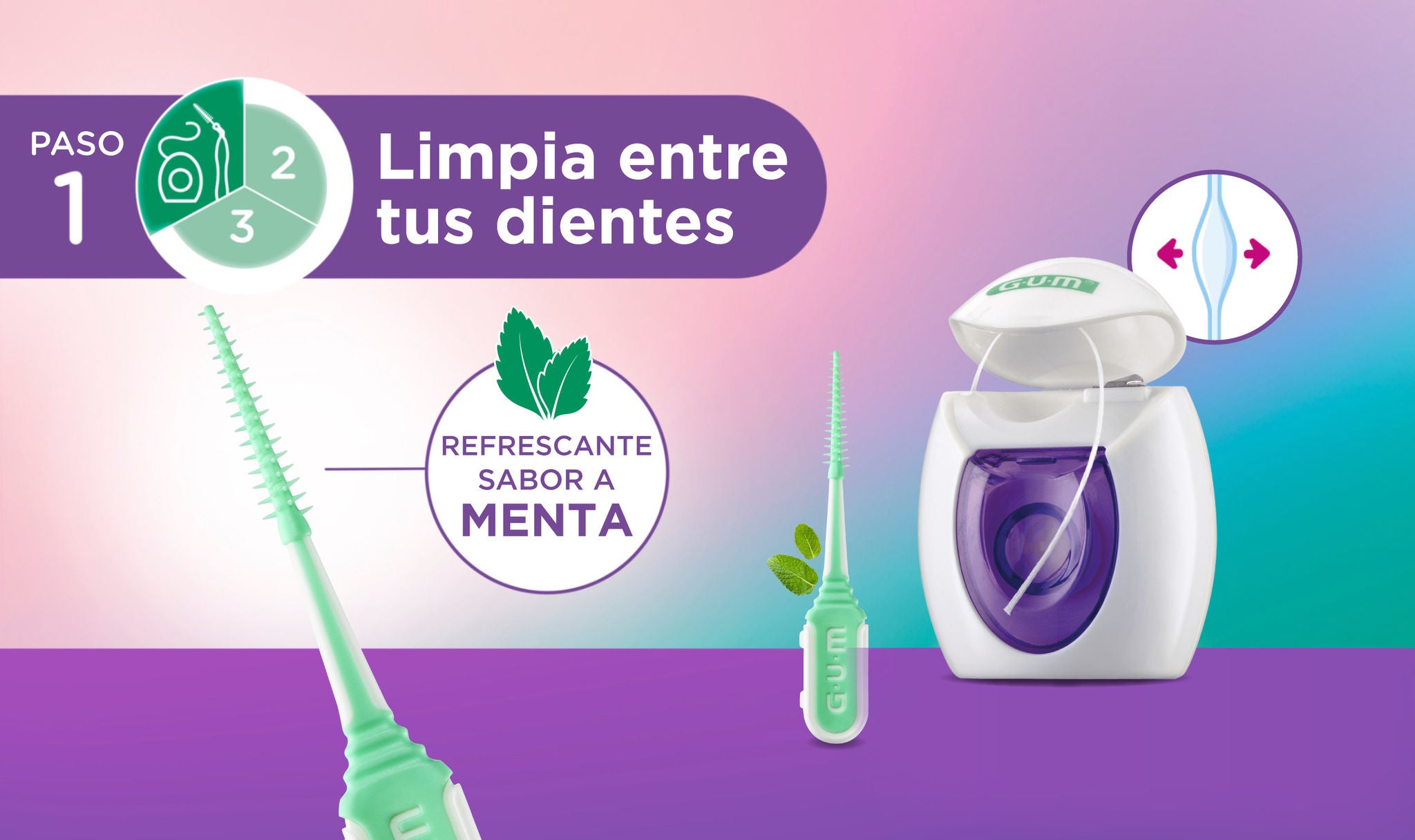 Hilo dental GUM® EXPANDING, interdental GUM SOFT-PICKS MINTY