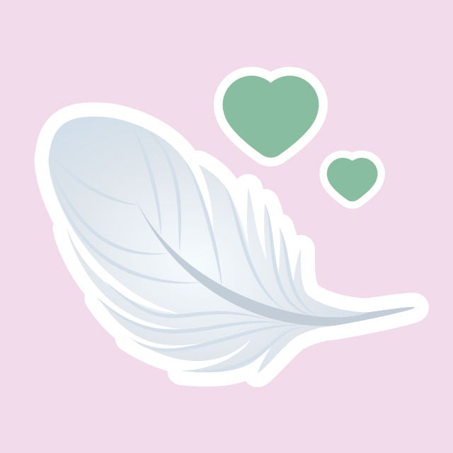Illu-soft-feather-with-green-hearts