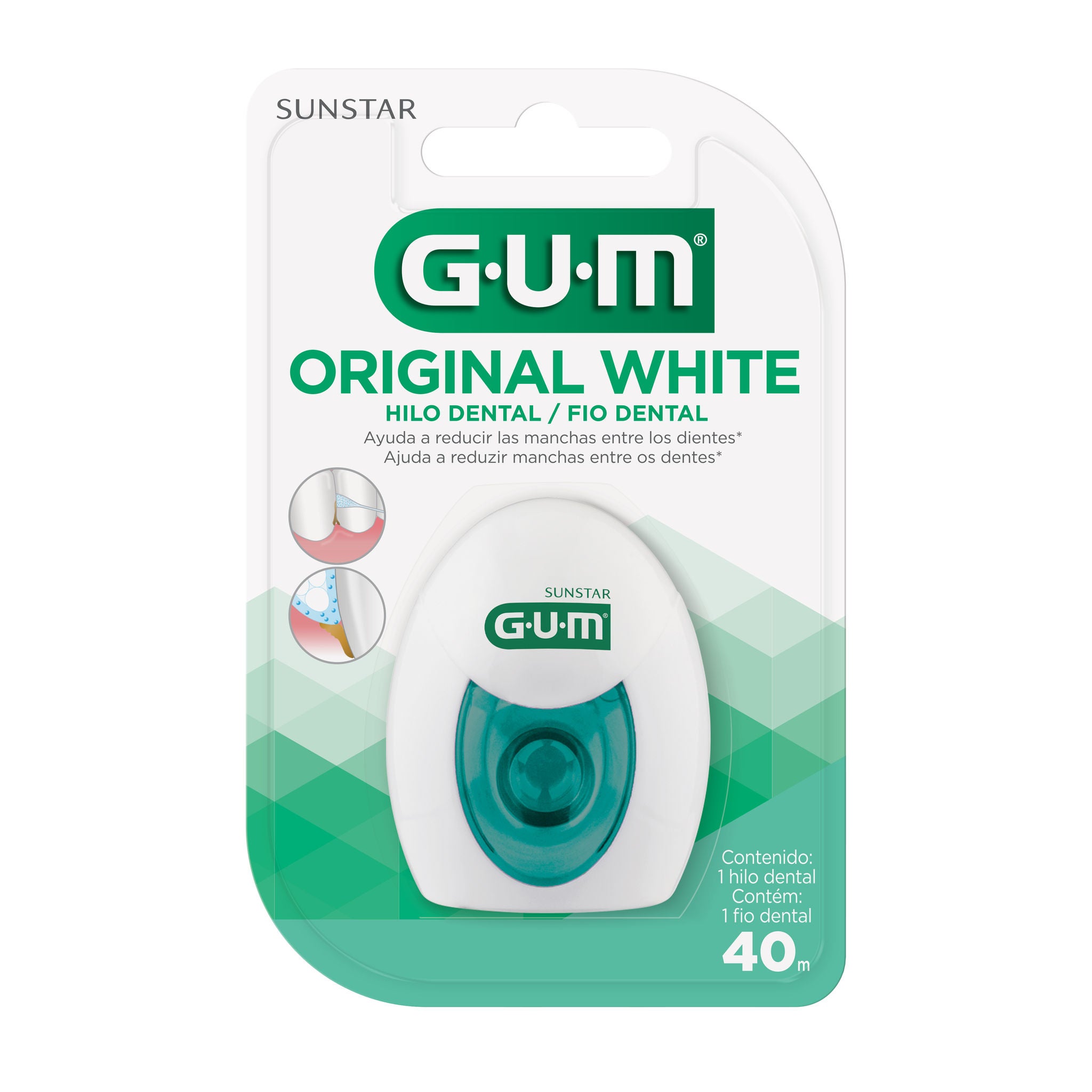 GUM Original White - Hilo Dental Blanqueador - c/Silice y Fluor