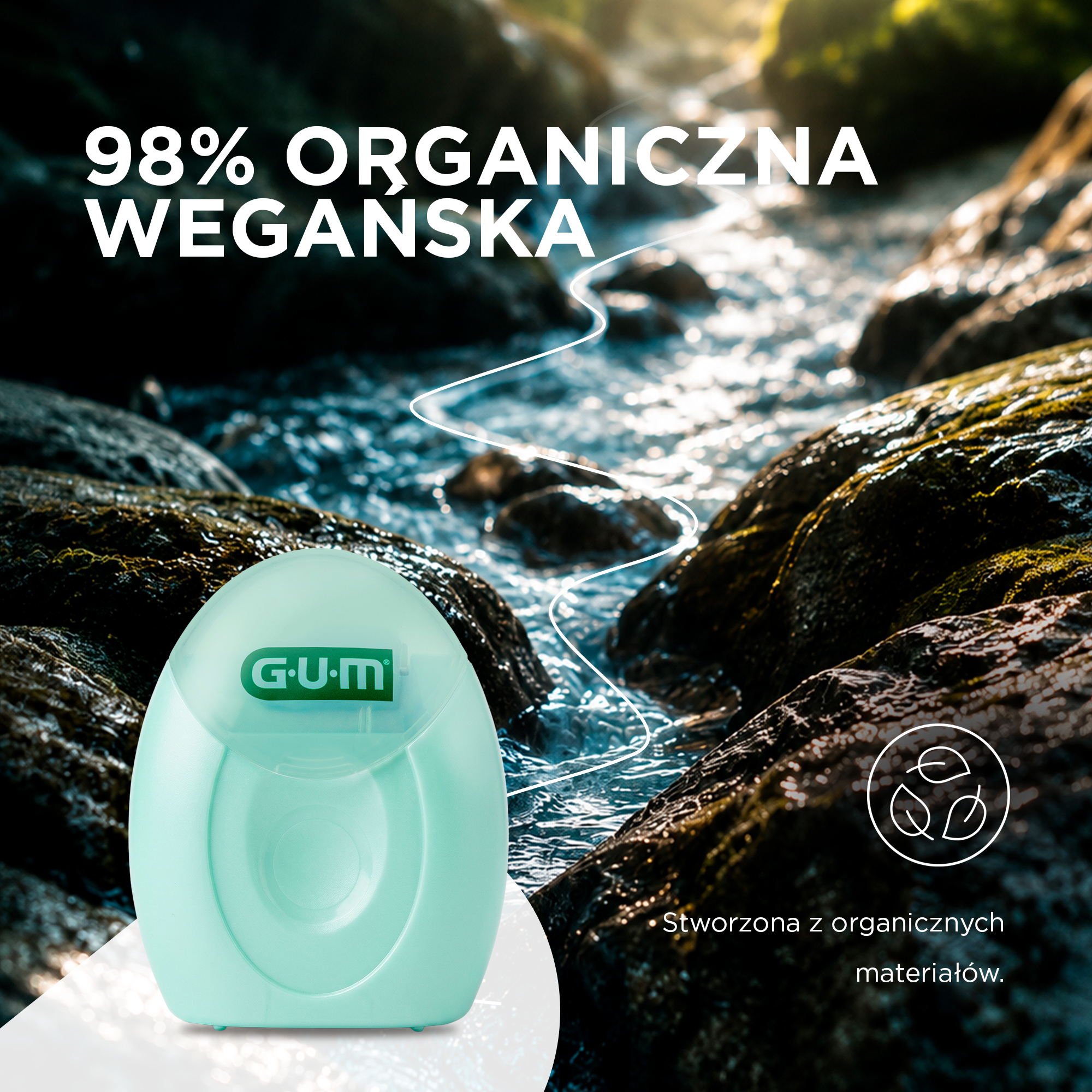 GUM SLIM FLOSS składa się w 98% z surowców pochodzenia biologicznego i jest produktem wegańskim