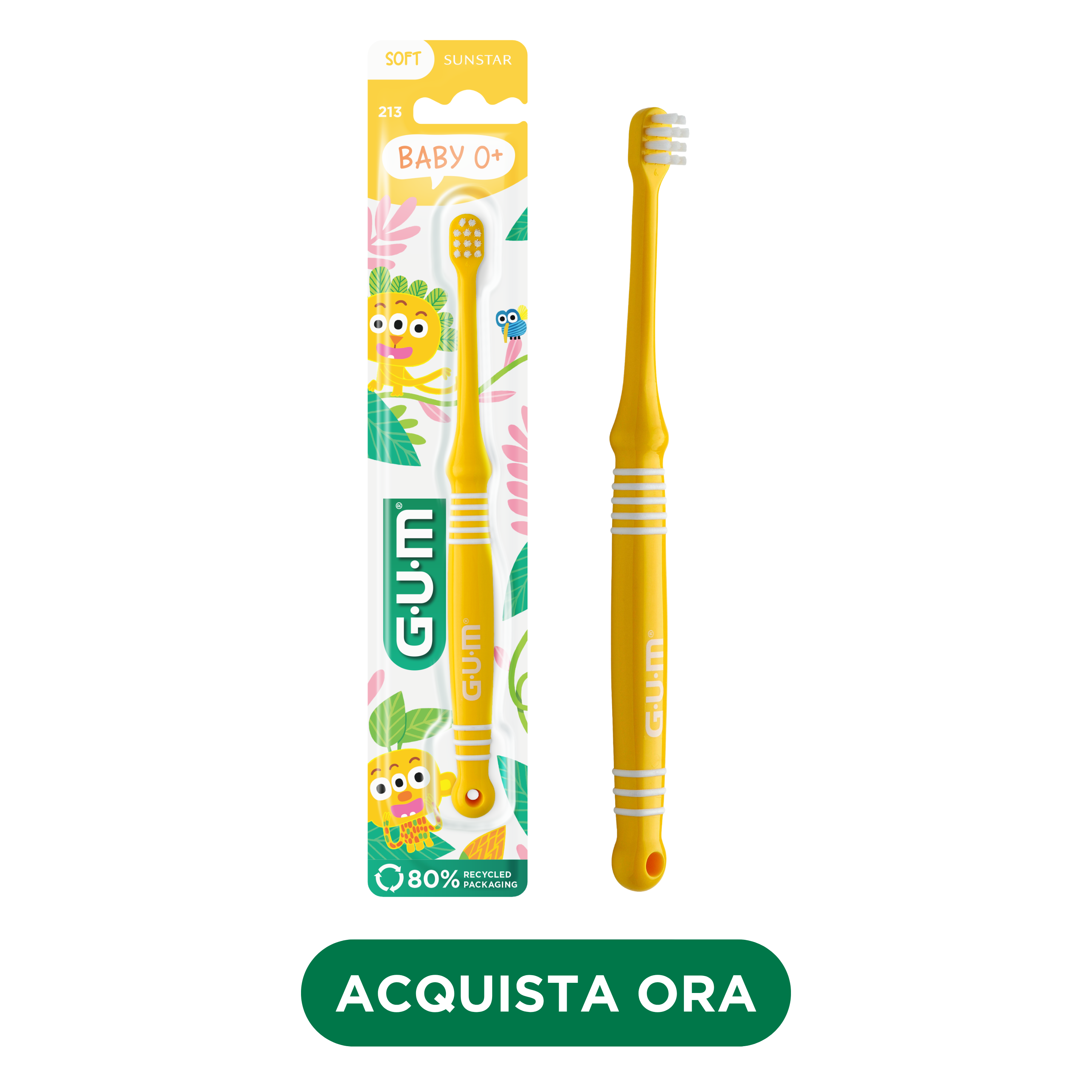 FR_IT_DE_Product catalogue hub images_with-badge_120625 - 213M2-GUM-BABY-TOOTHBRUSH-YELLOW-IT-hero-with-badge-DTC