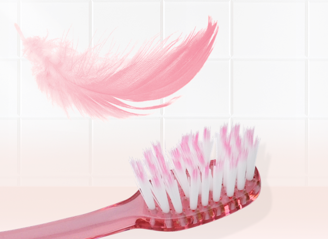The new GUM PRO SENSITIVE toothbrush has ultra soft bristles like a feather