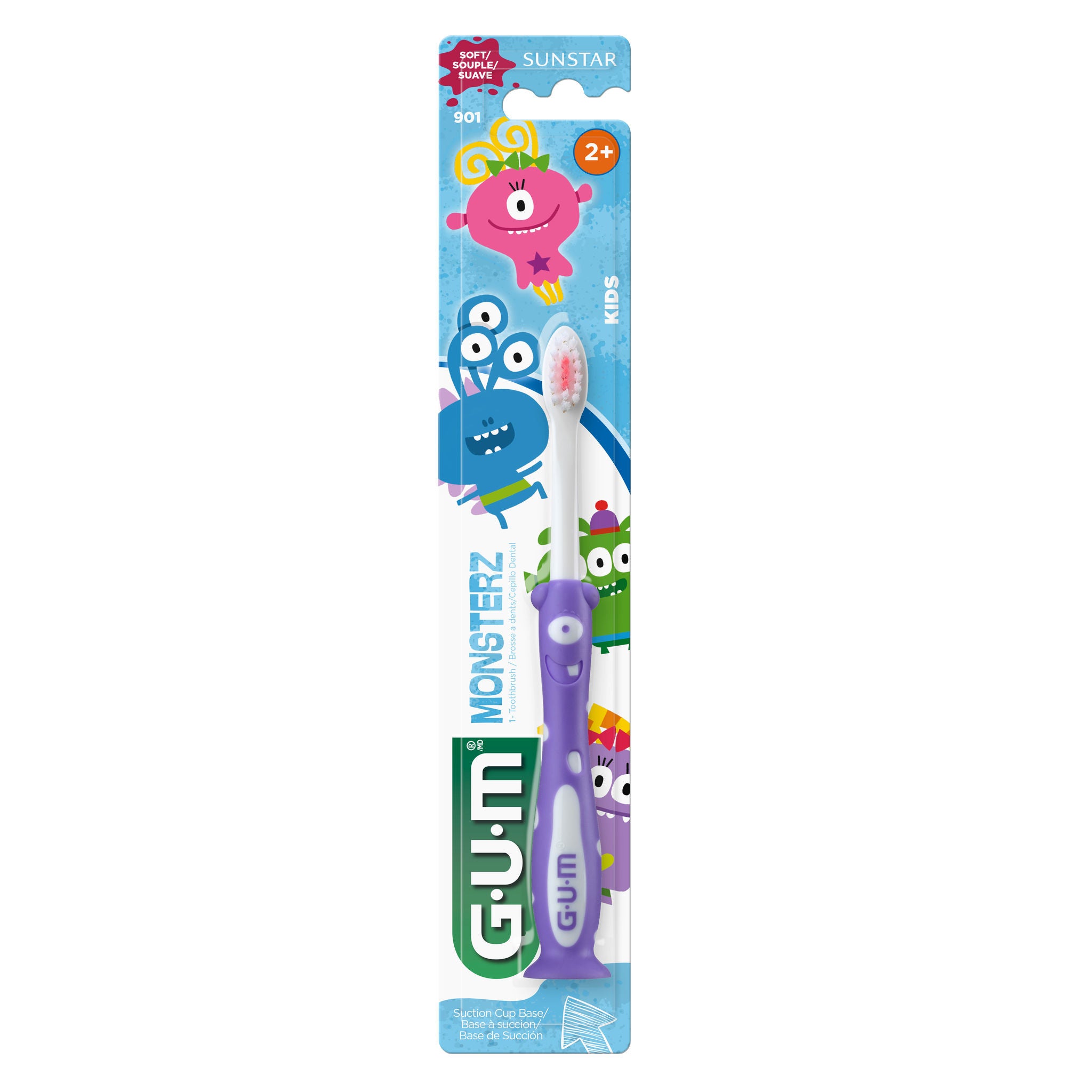 GUM Kids' Toothbrush, Soft Bristles, 2+