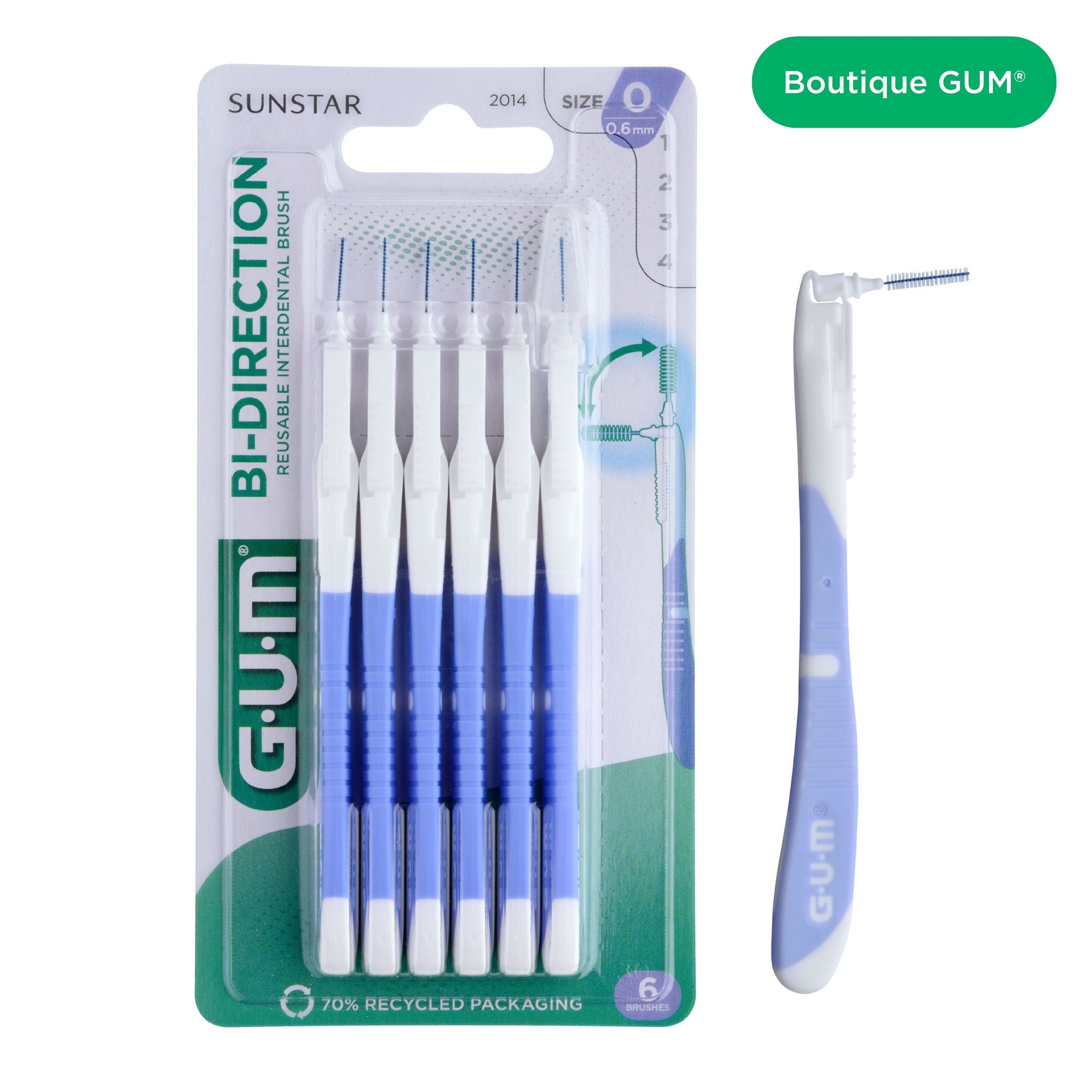 Product catalogue hub images - 2014MA6-GUM-BI-DIRECTION-INTERDENTAL-BRUSH-0-6MM-6CTS-hero-DTC