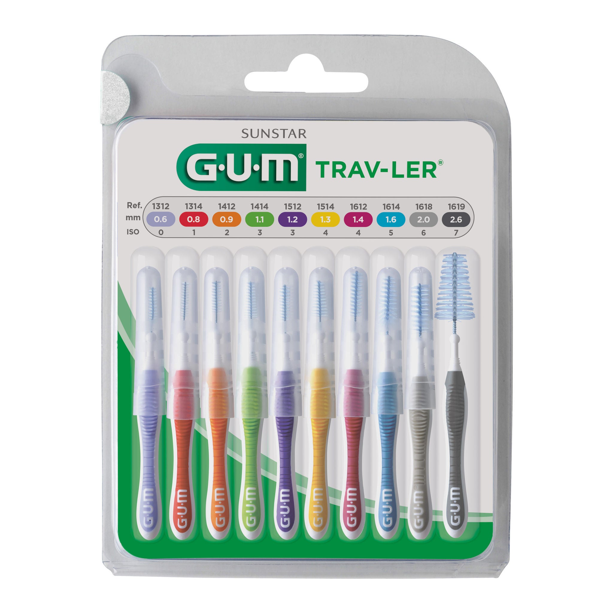 GUM TRAV-LER Interdental Brushes Mixed Selection 10ct