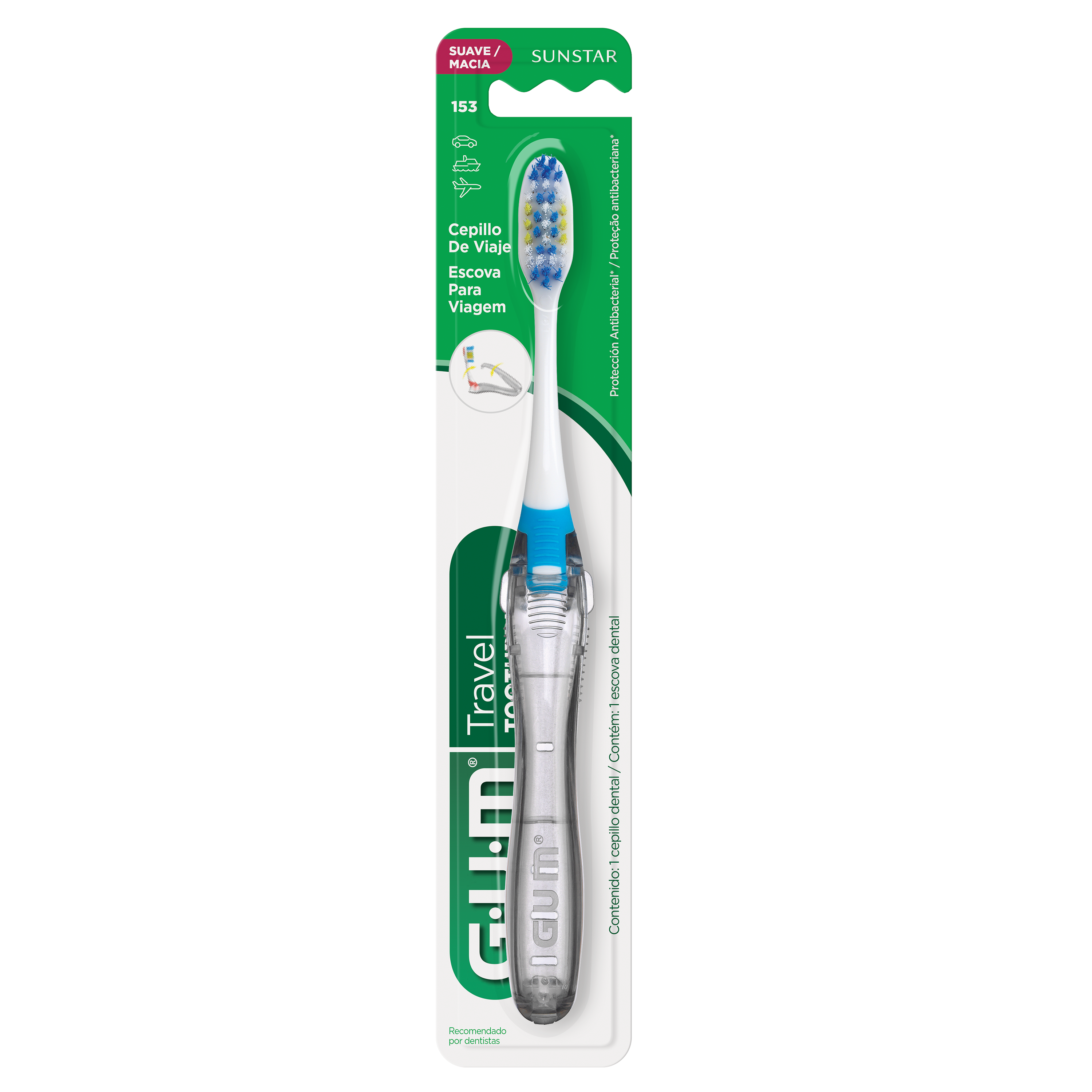 GUM Cepillo de dientes portatil Travel