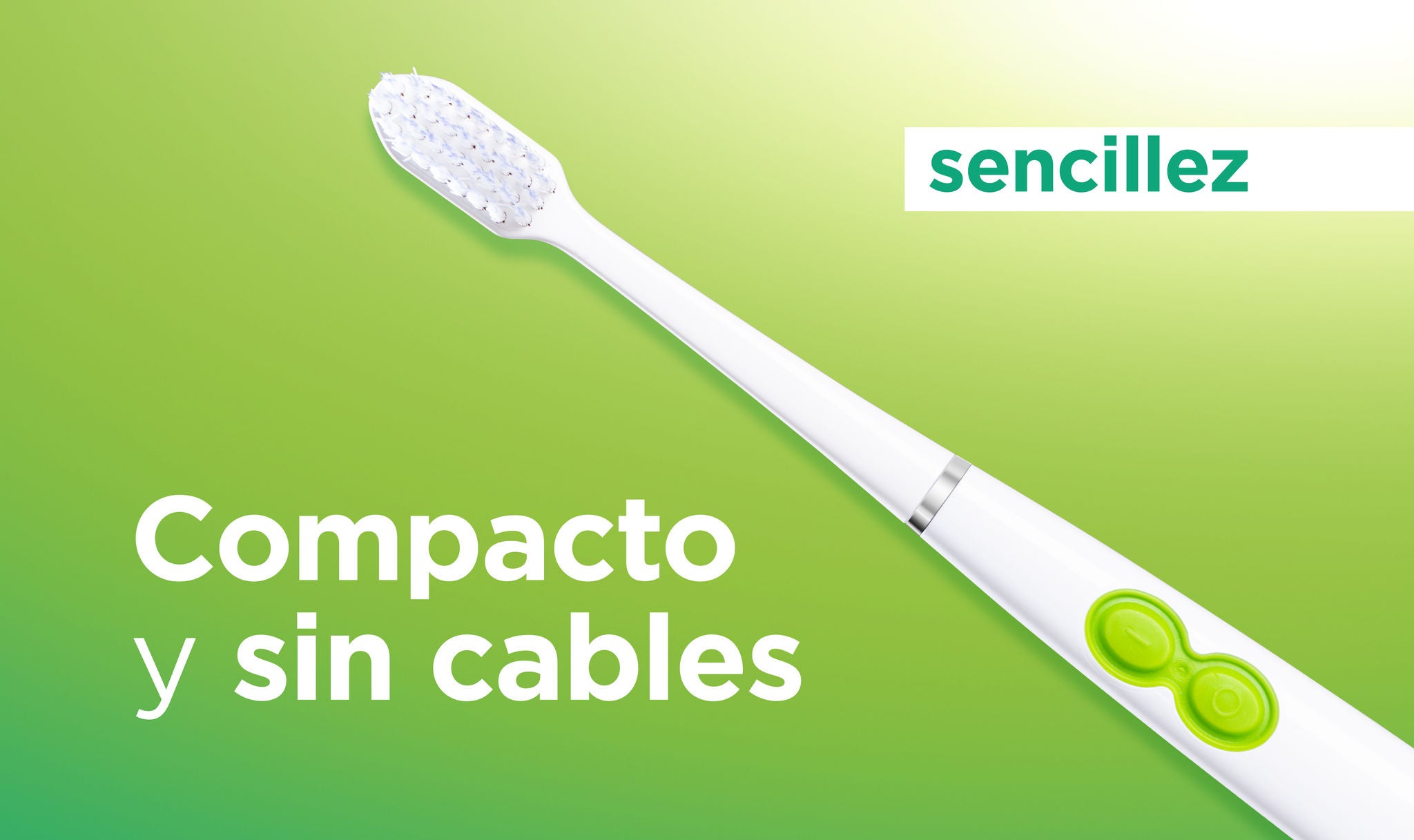 Cepillo GUM SONIC DAILY mostrando que es compacto, sencillo y sin cables