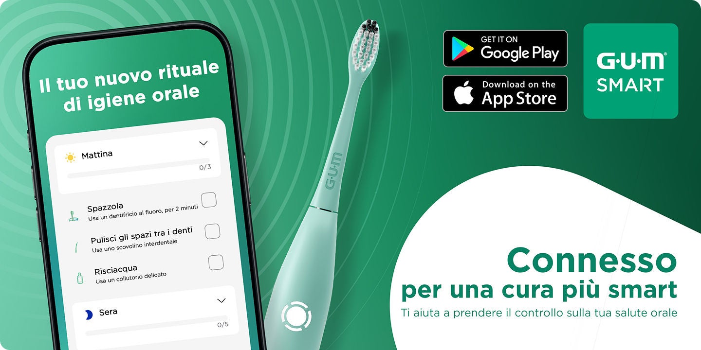 Il tuo nuovo rituale di igiene orale. Mattina: Spazzola – Usa un dentifricio al fluoro, per 2 minuti. Pulisci gli spazi tra i denti – Usa uno scovolino interdentale. Risciacqua – Usa un collutorio delicato. Sera... Connesso per una cura più smart. Ti aiuta a prendere il controllo sulla tua salute orale.