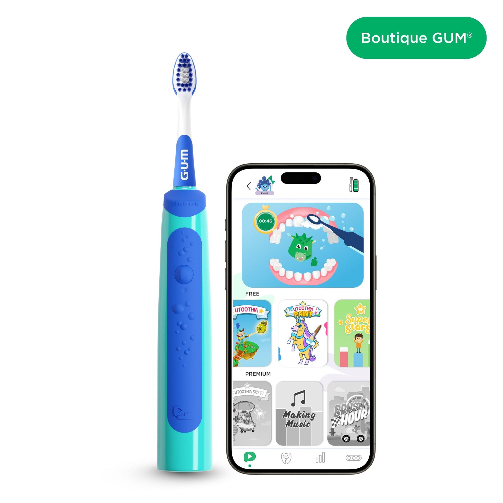 Product catalogue hub images - GUMPLAYBRUSH-junior6-blue-single-allmarkets