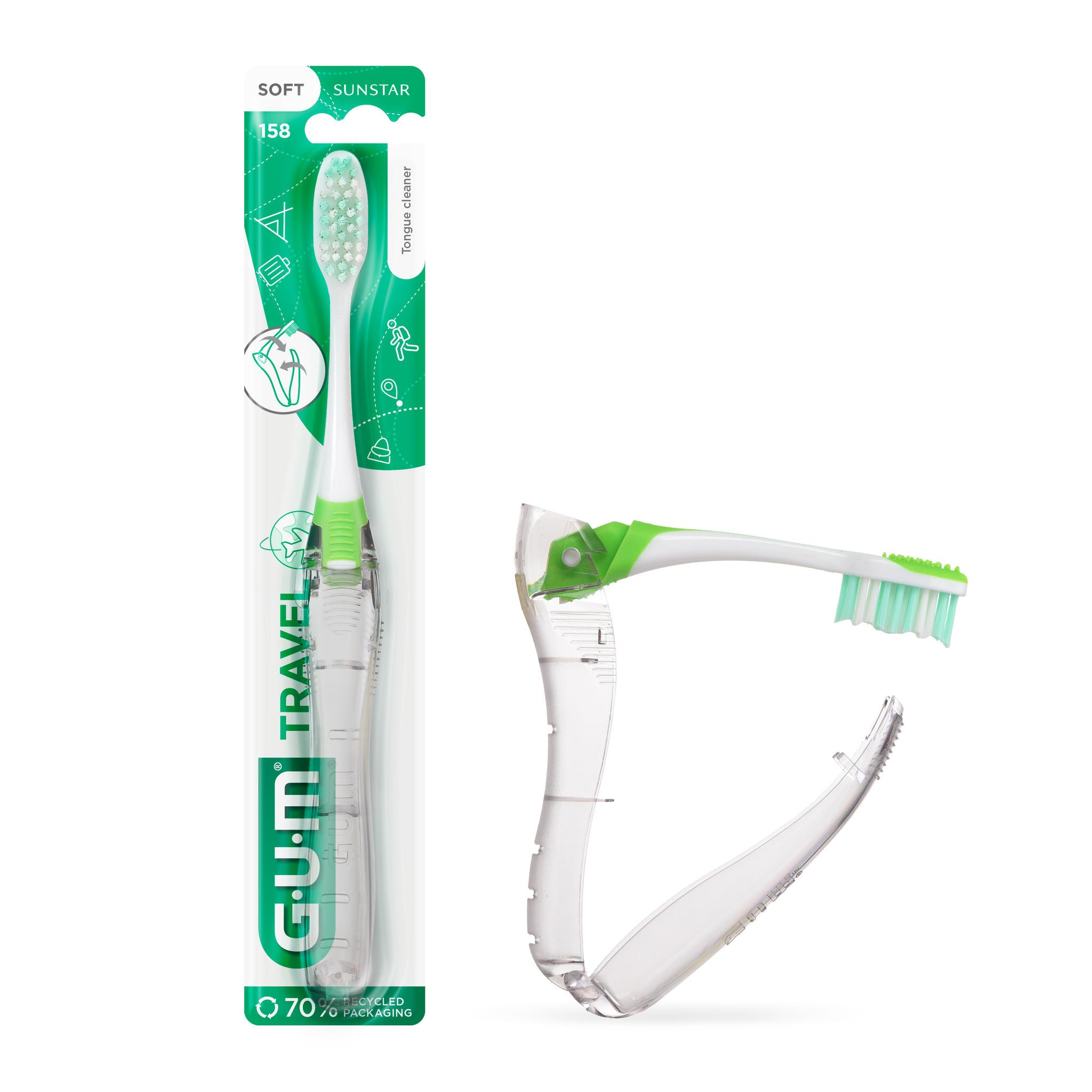 GUM Travel Toothbrush Soft Transparent