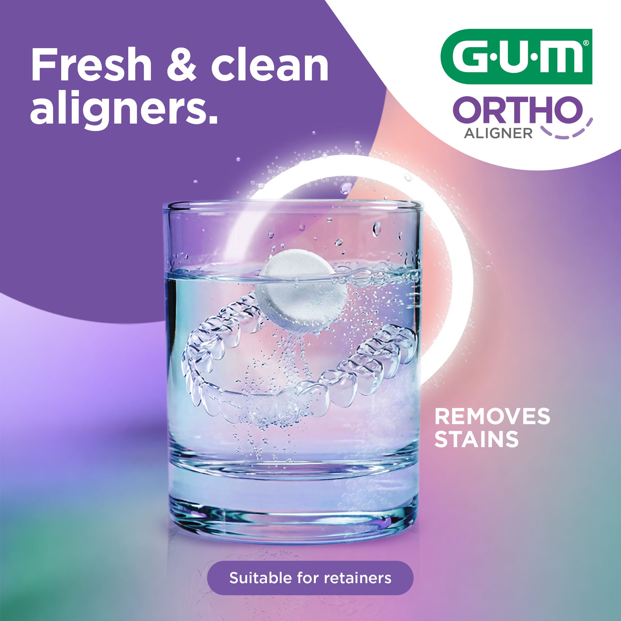 GUM ORTHO Aligner in a glass