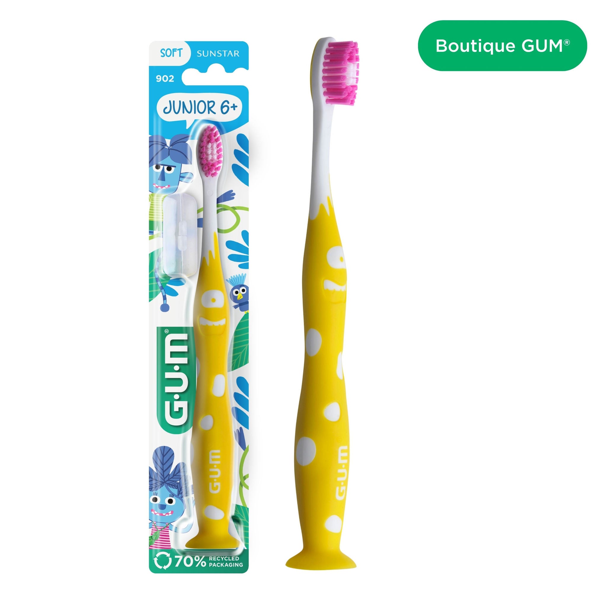 Product catalogue hub images - 902M2-GUM-JUNIOR-TOOTHBRUSH-YELLOW-hero-DTC