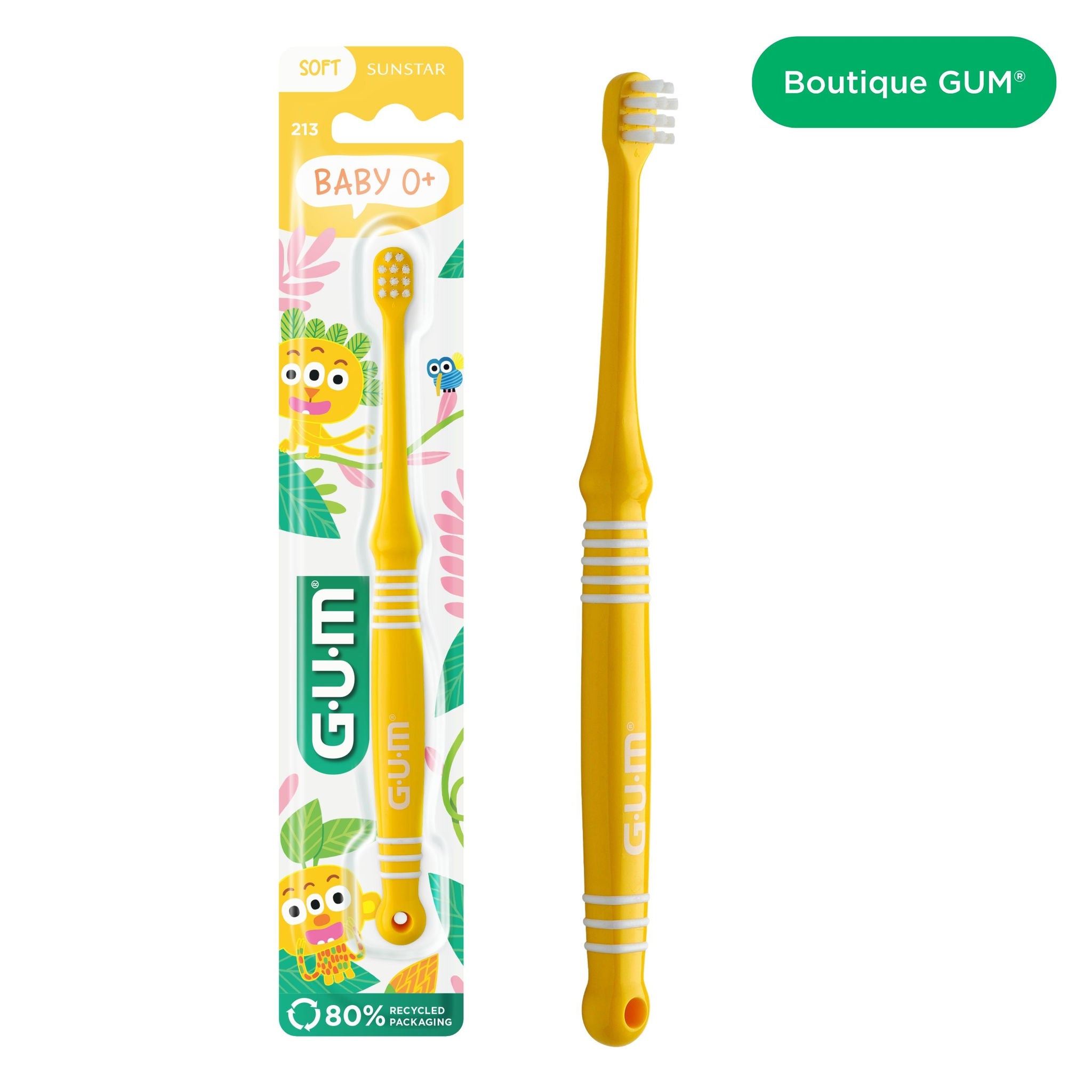 Product catalogue hub images - 213M2-GUM-BABY-TOOTHBRUSH-YELLOW-hero-DTC