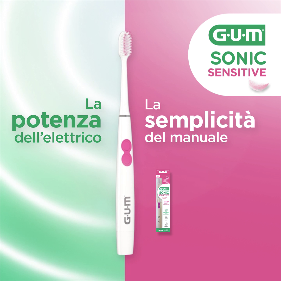 GUM SONIC SENSITIVE - La potenza dell'elettrico, la semplicità del manuale, per denti e gengive sensibili