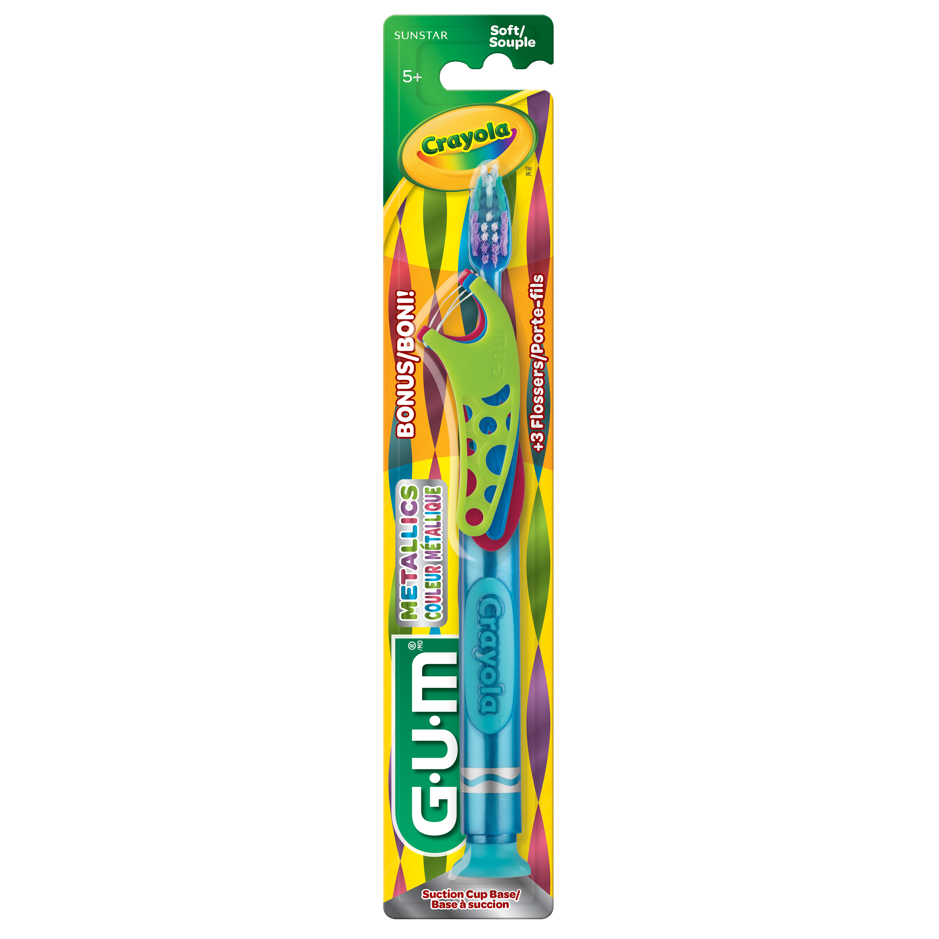 Escova Dental Infantil CRAYOLA Marker GUM + 3 Flossers Infantis