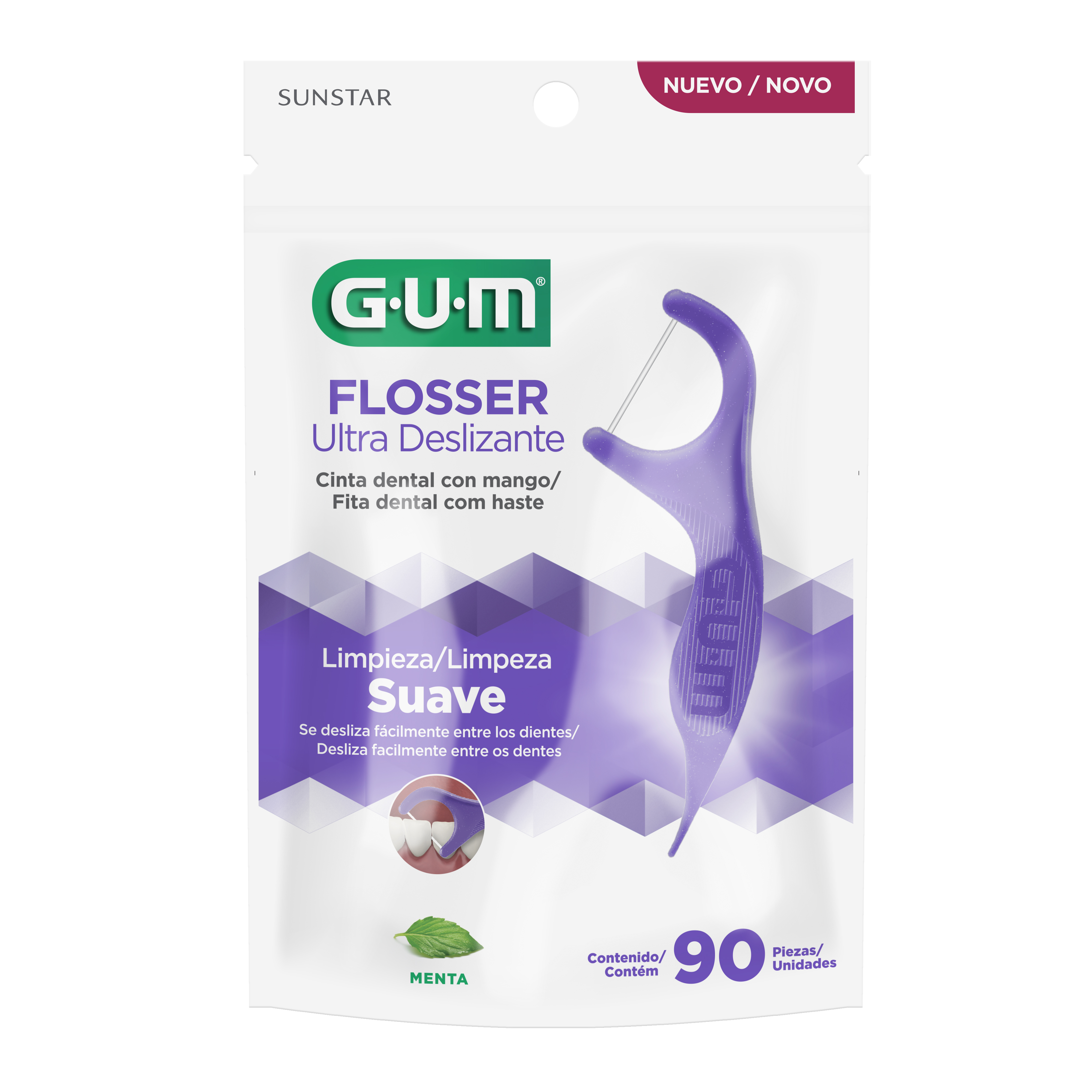 GUM FLOSSER ULTRA DESLIZANTE - Hilo Dental con Mango - 90u.