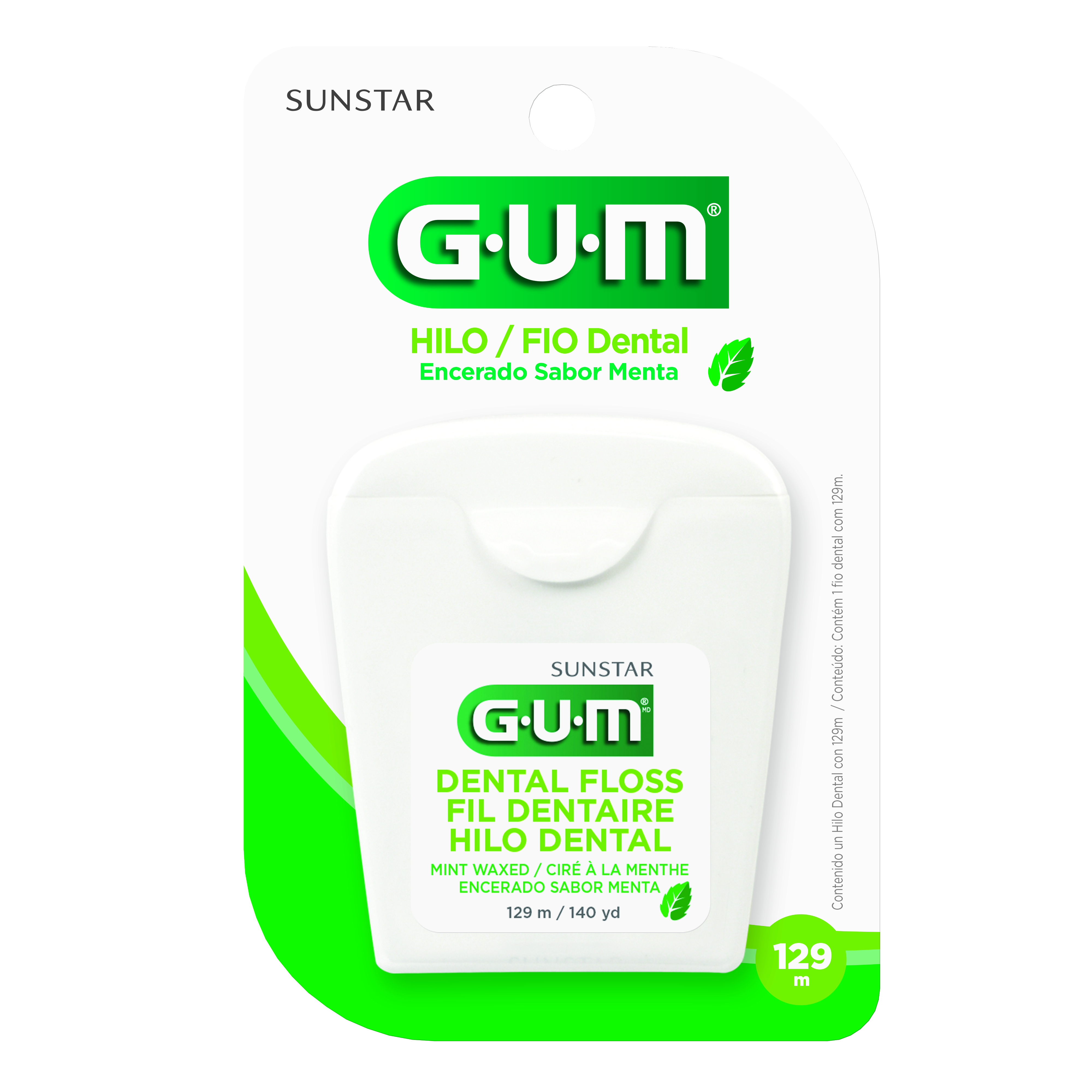 GUM Hilo Dental Encerado 129m (sabor menta)