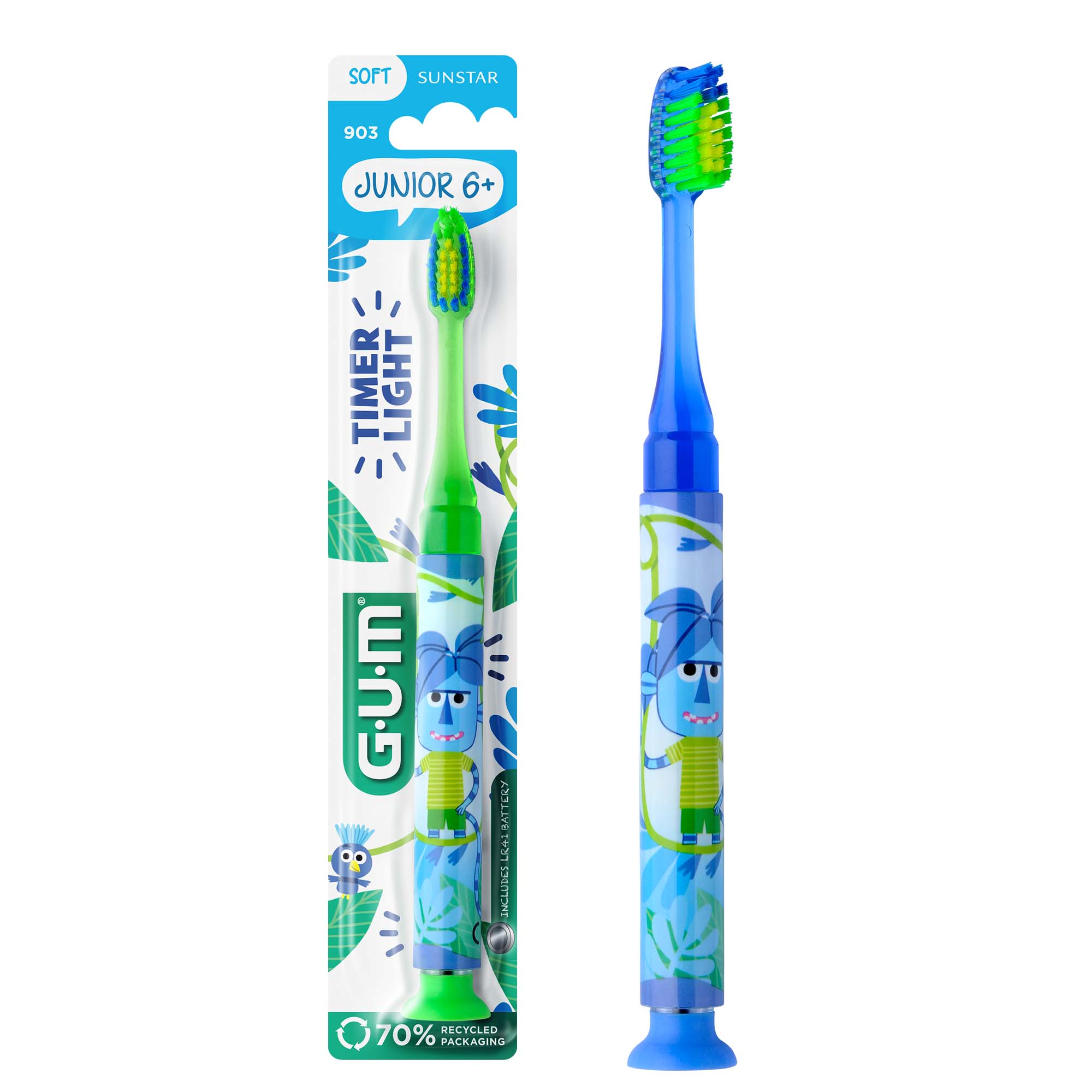 Cepillo de dientes iluminado GUM para niños mayores de 6 años