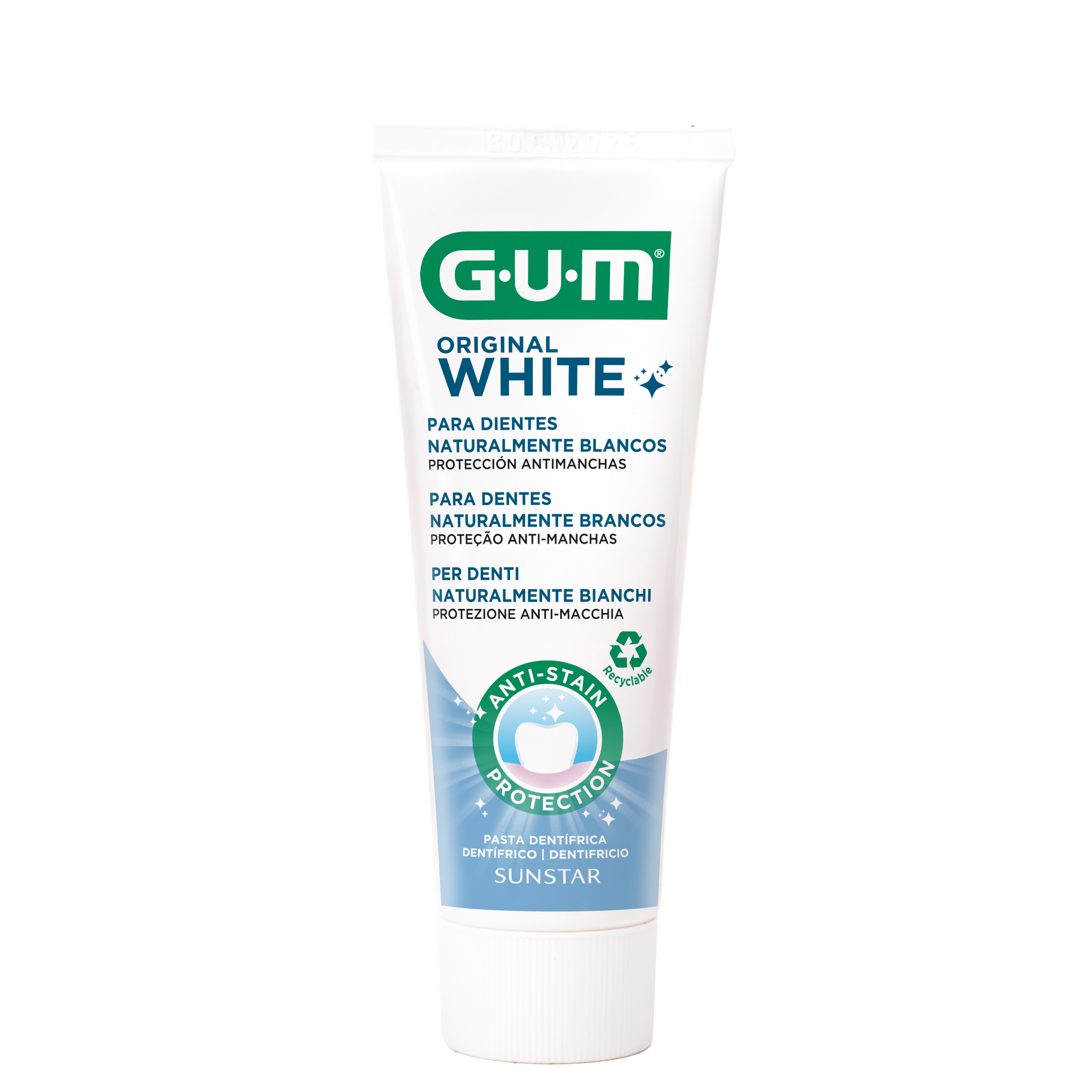 Tubo pasta de dientes blanqueante GUM Original White