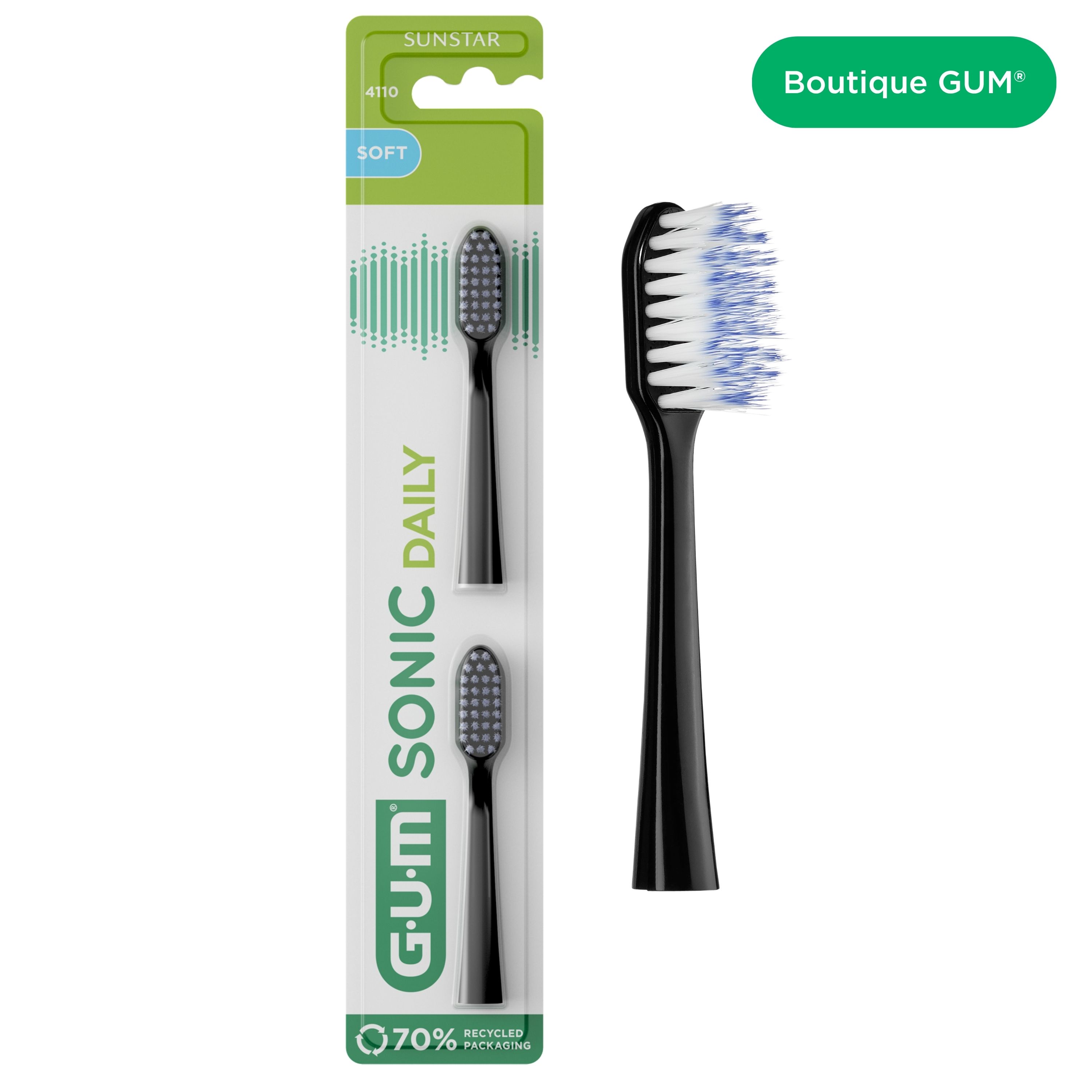Product catalogue hub images - 4110MBK2-GUM-SONIC-DAILY-TOOTHBRUSH-REFILL-BLACK-hero-DTC