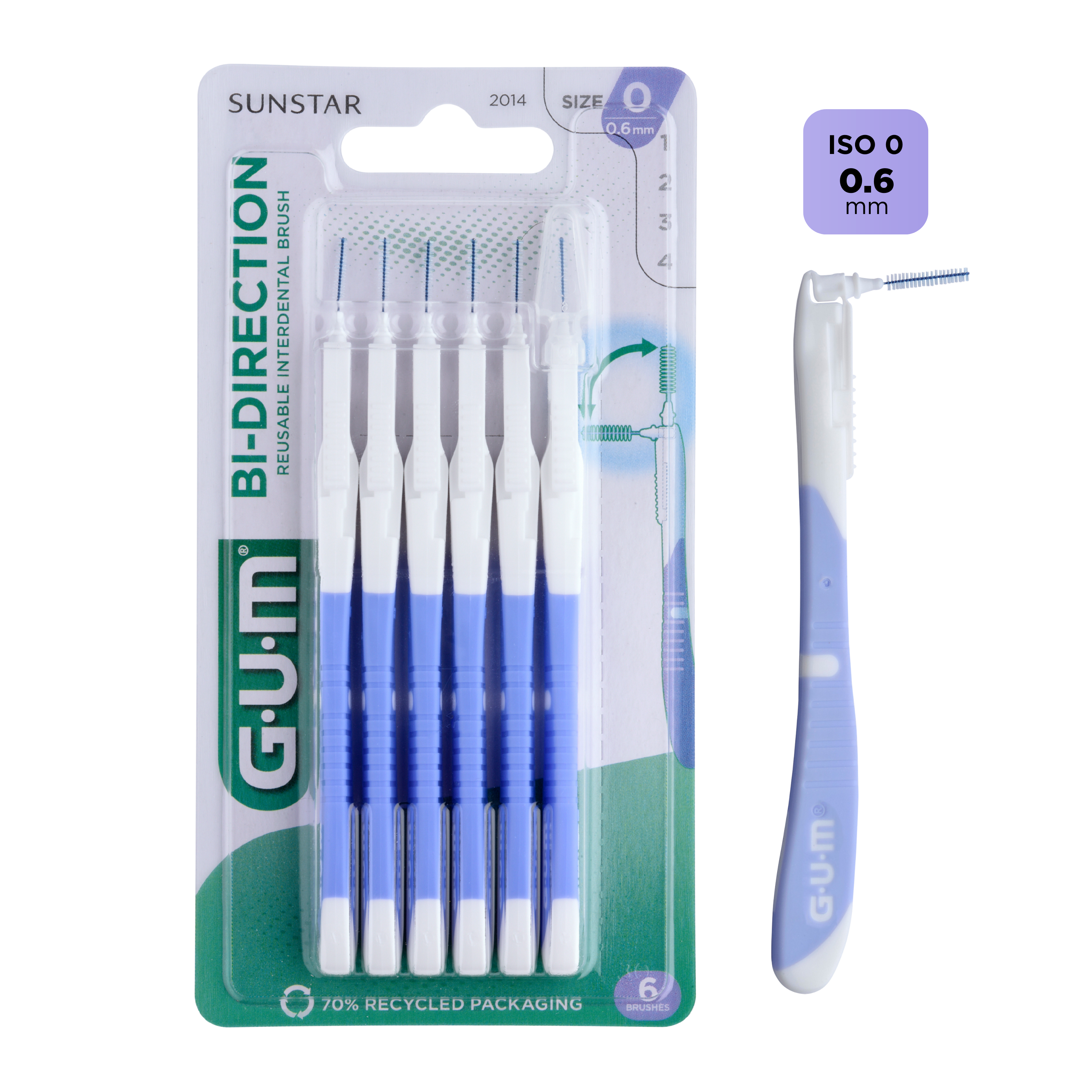 מברשת בין-שינית דו-כיוונית GUM 0.6 מ"מ