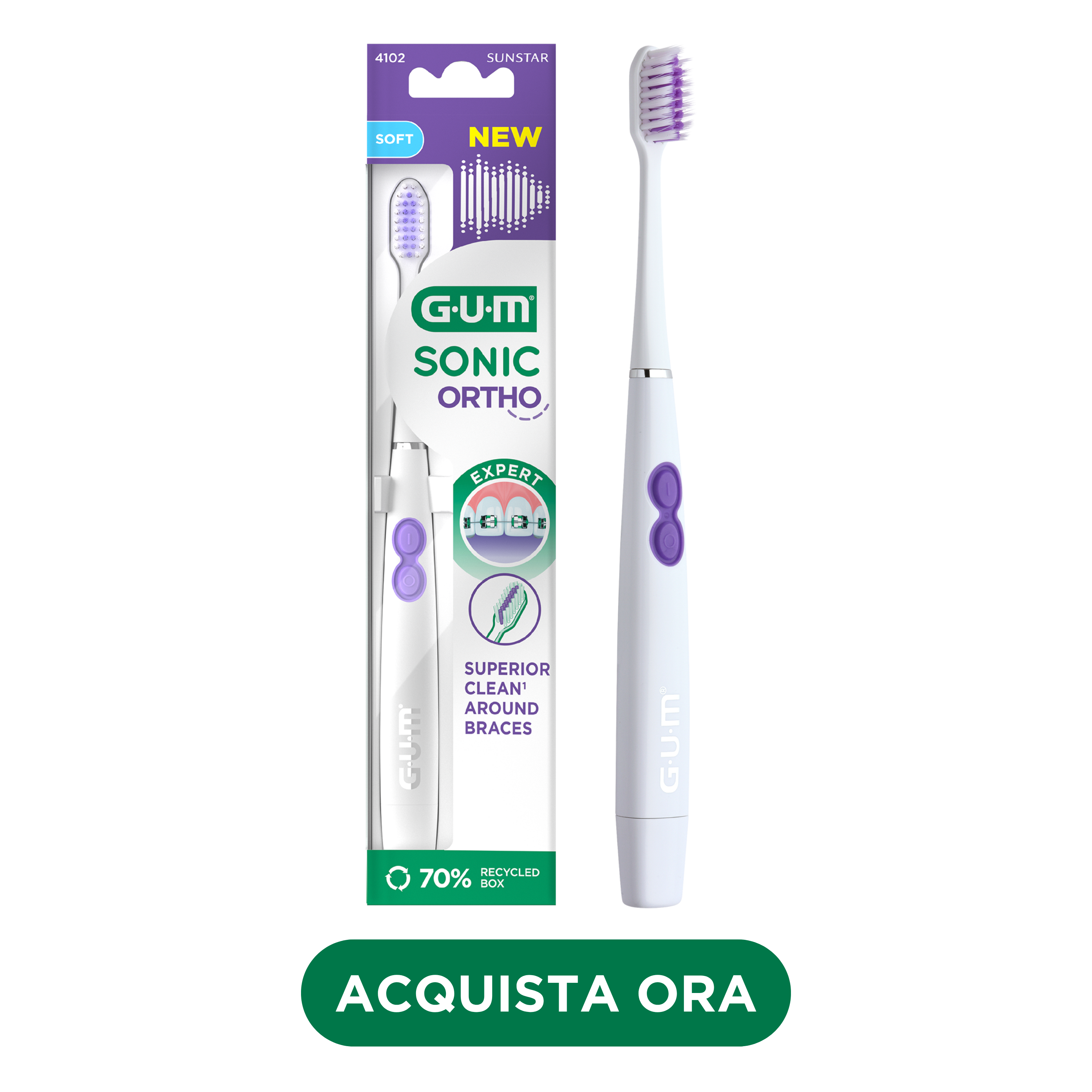 FR_IT_DE_Product catalogue hub images_with-badge_120625 - 4102BXM-GUM-SONIC-ORTHO-toothbrush-IT-hero-with-badge-DTC