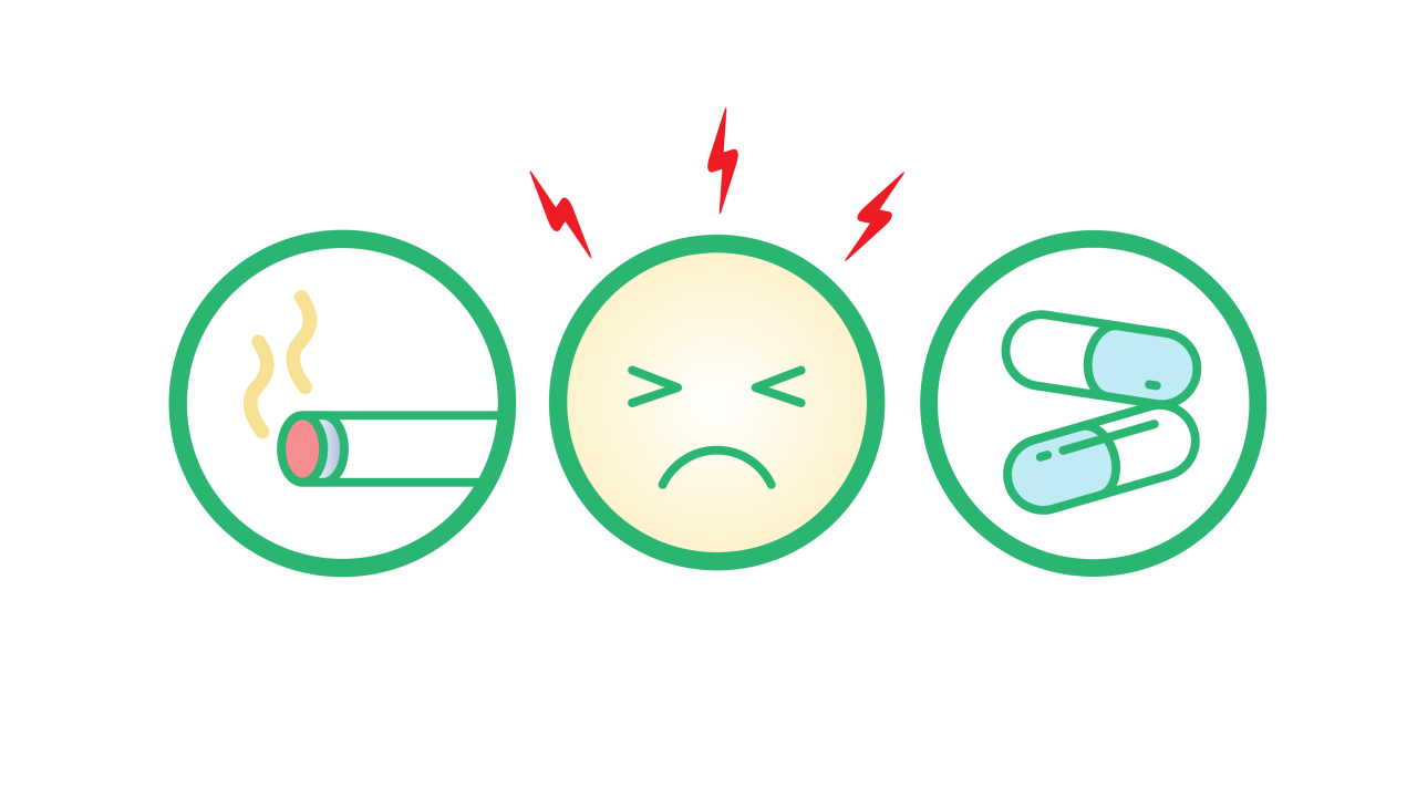 Illustration Entzündungen durch Rauchen oder Medikamente 